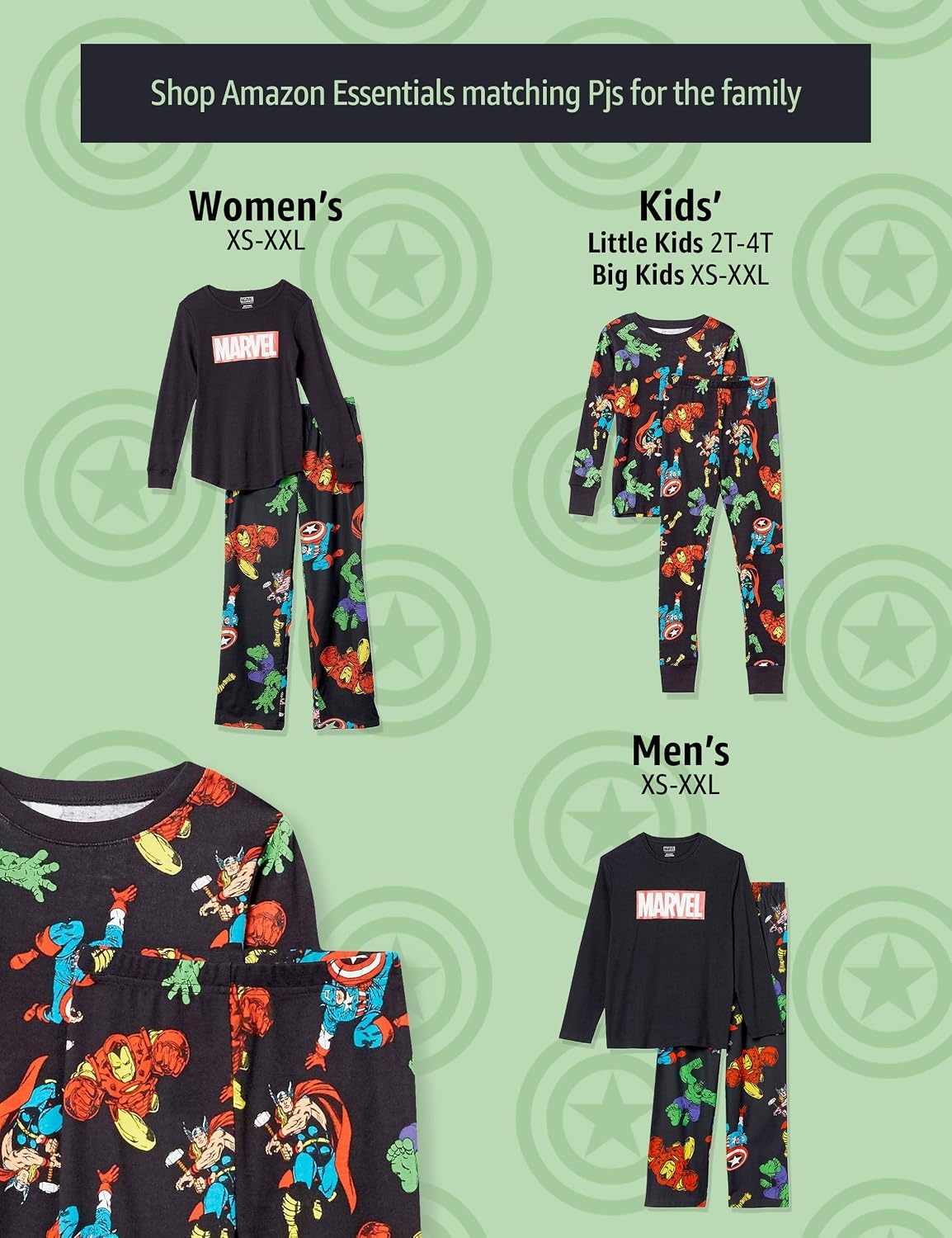 image:imageAmazon Essentials Disney Marvel Star Wars Boys and Toddlers SnugFit Cotton Pajamas Sleepwear Sets for Toddler2piece Marvel Avengers