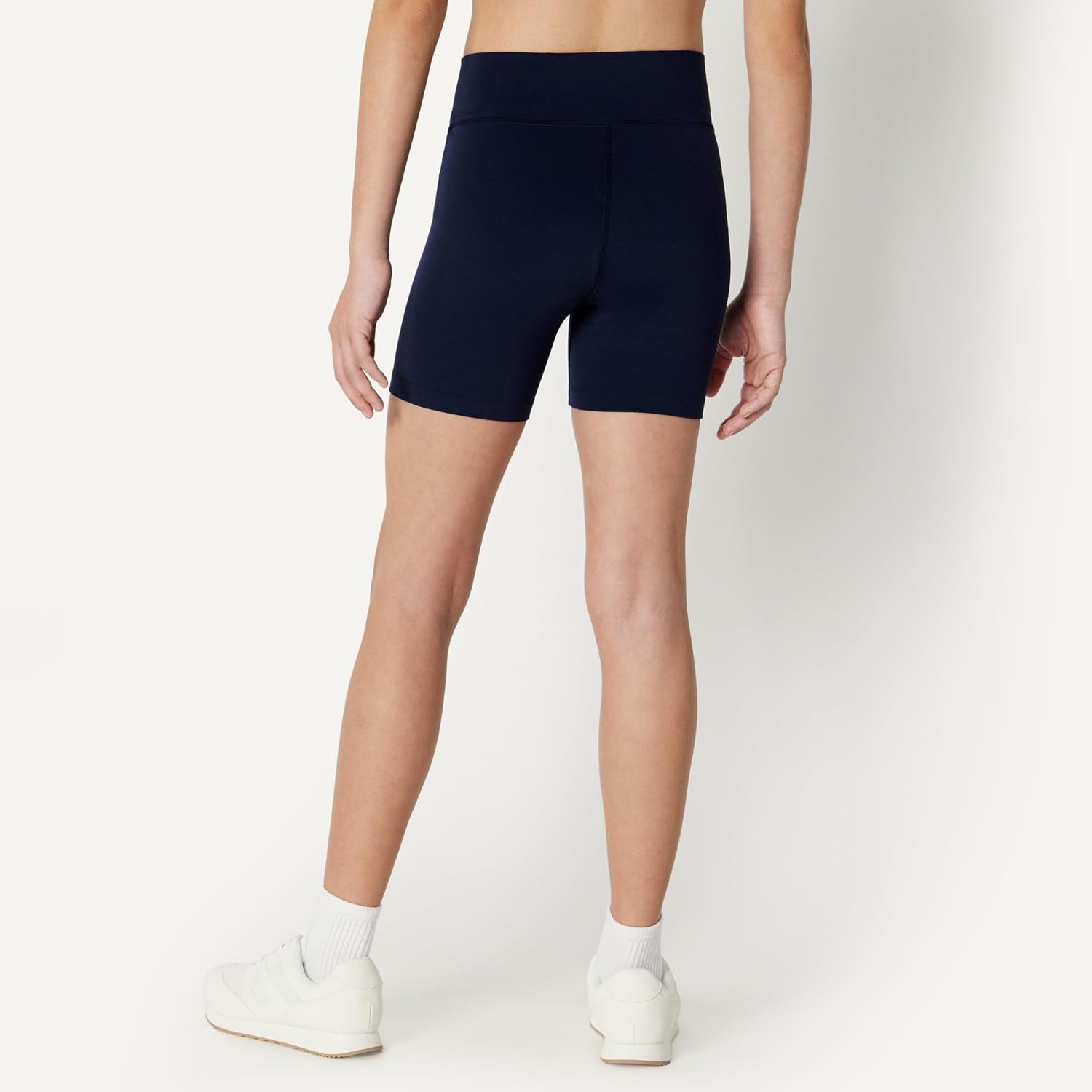 image:imageAmazon Essentials Girls Athletic FormFlex Buttery Soft Dance Cartwheel Bike ShortsNavy