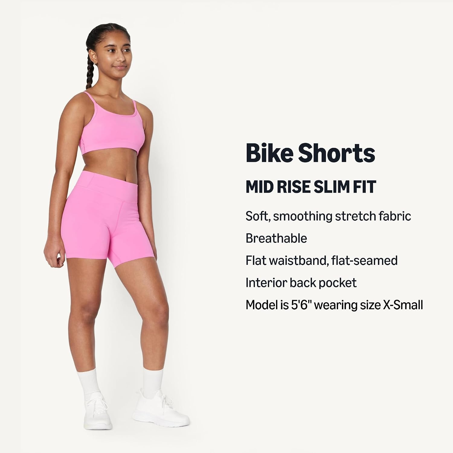 image:imageAmazon Essentials Girls Athletic FormFlex Buttery Soft Dance Cartwheel Bike ShortsPink