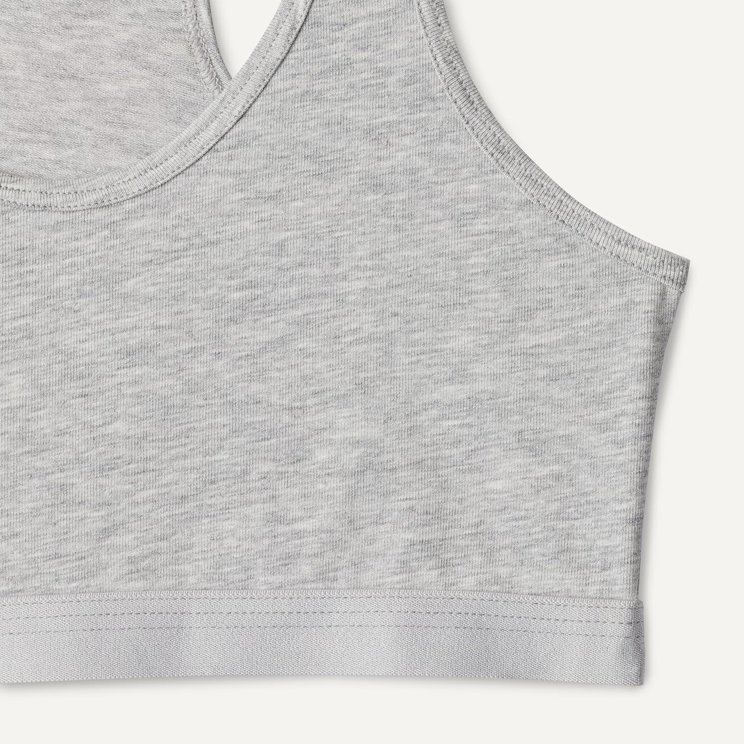image:imageAmazon Essentials Girls Cotton Jersey Racerback Crop Top BraletteMedium Grey Heather Pale Pink