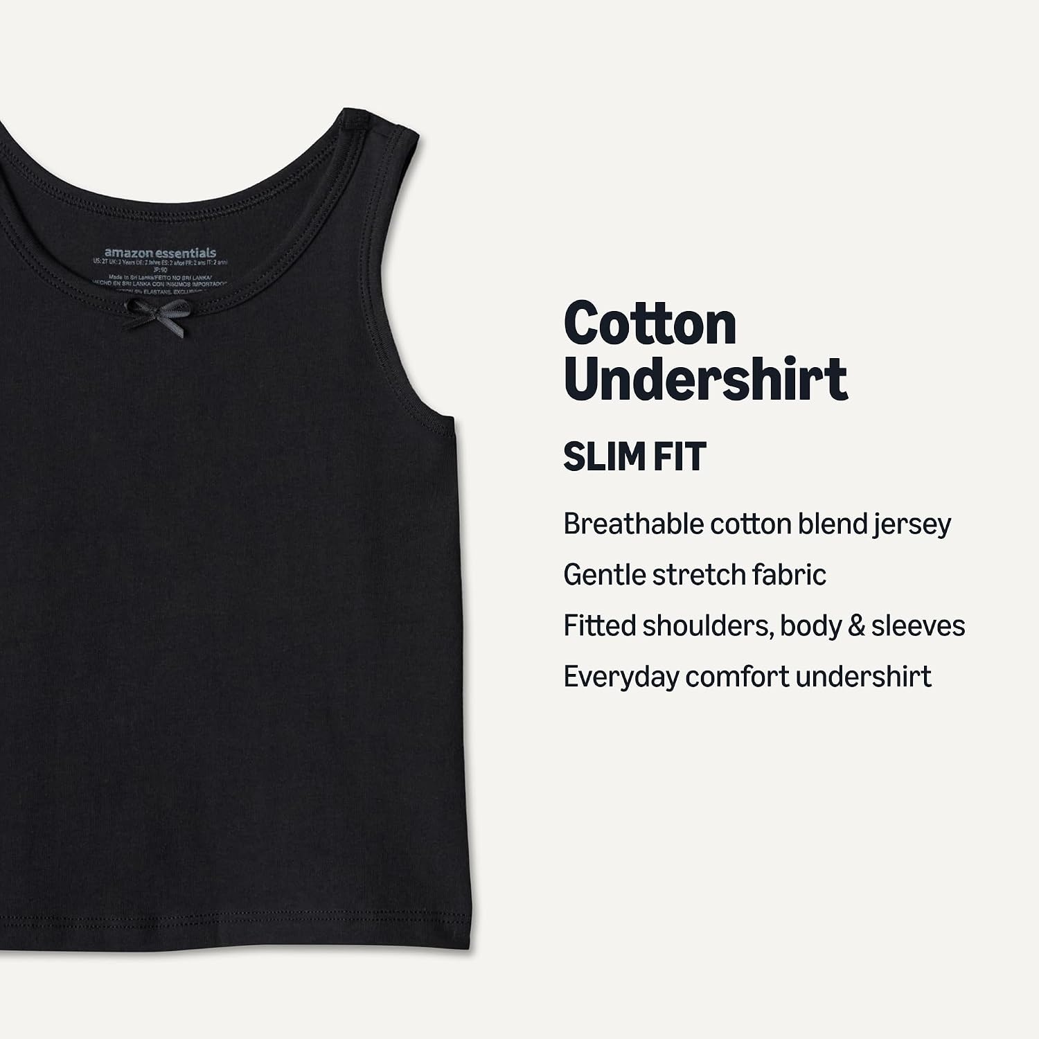 image:imageAmazon Essentials Girls Cotton Jersey Tank Top UndershirtBlack