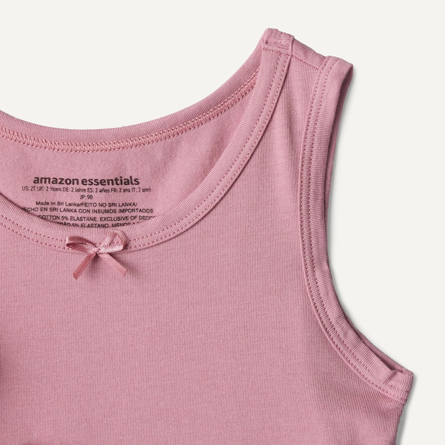 image:imageAmazon Essentials Girls Cotton Jersey Tank Top UndershirtMauve Pale Pink Heather Grey