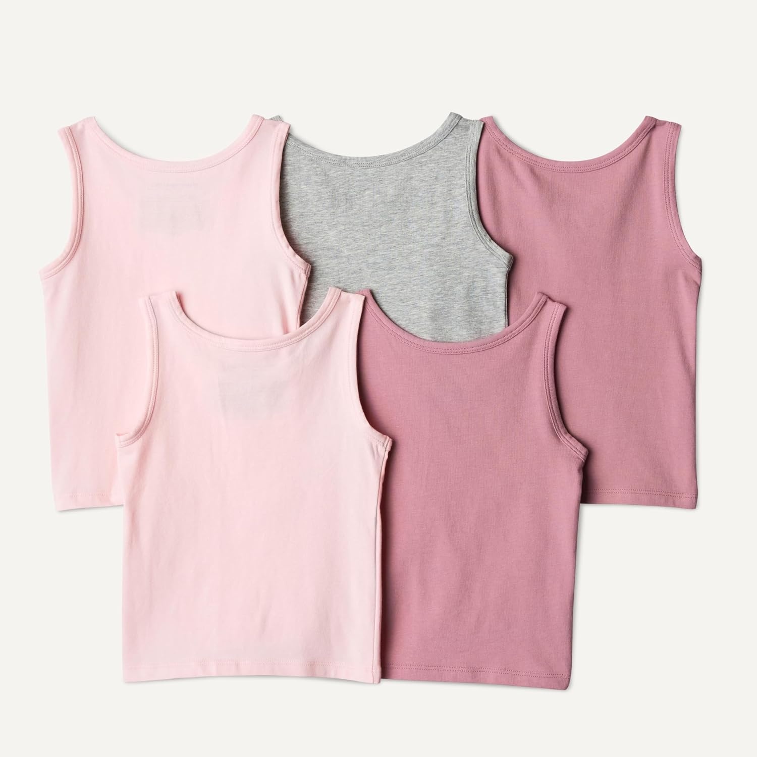 image:imageAmazon Essentials Girls Cotton Jersey Tank Top UndershirtMauve Pale Pink Heather Grey