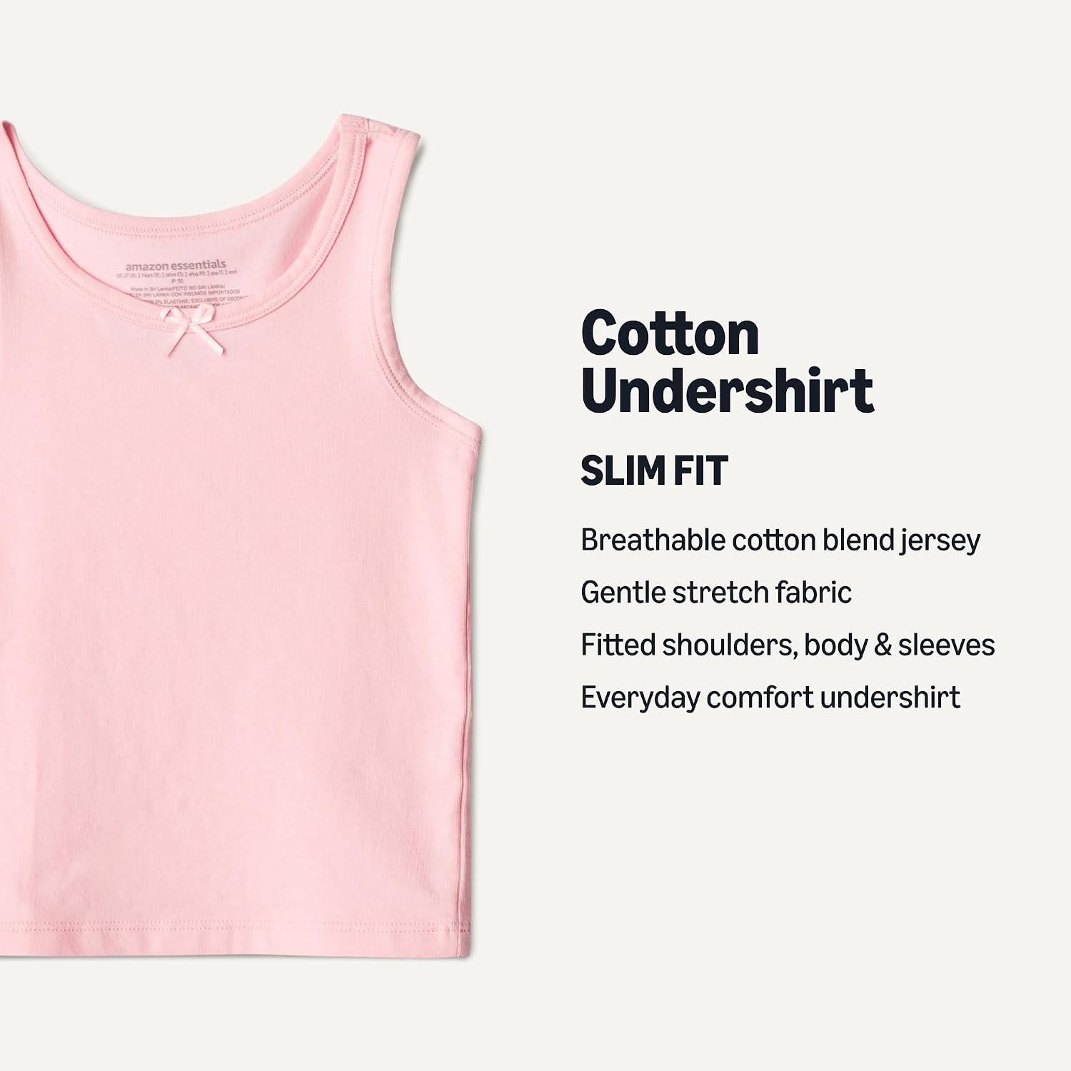 image:imageAmazon Essentials Girls Cotton Jersey Tank Top UndershirtMauve Pale Pink Heather Grey