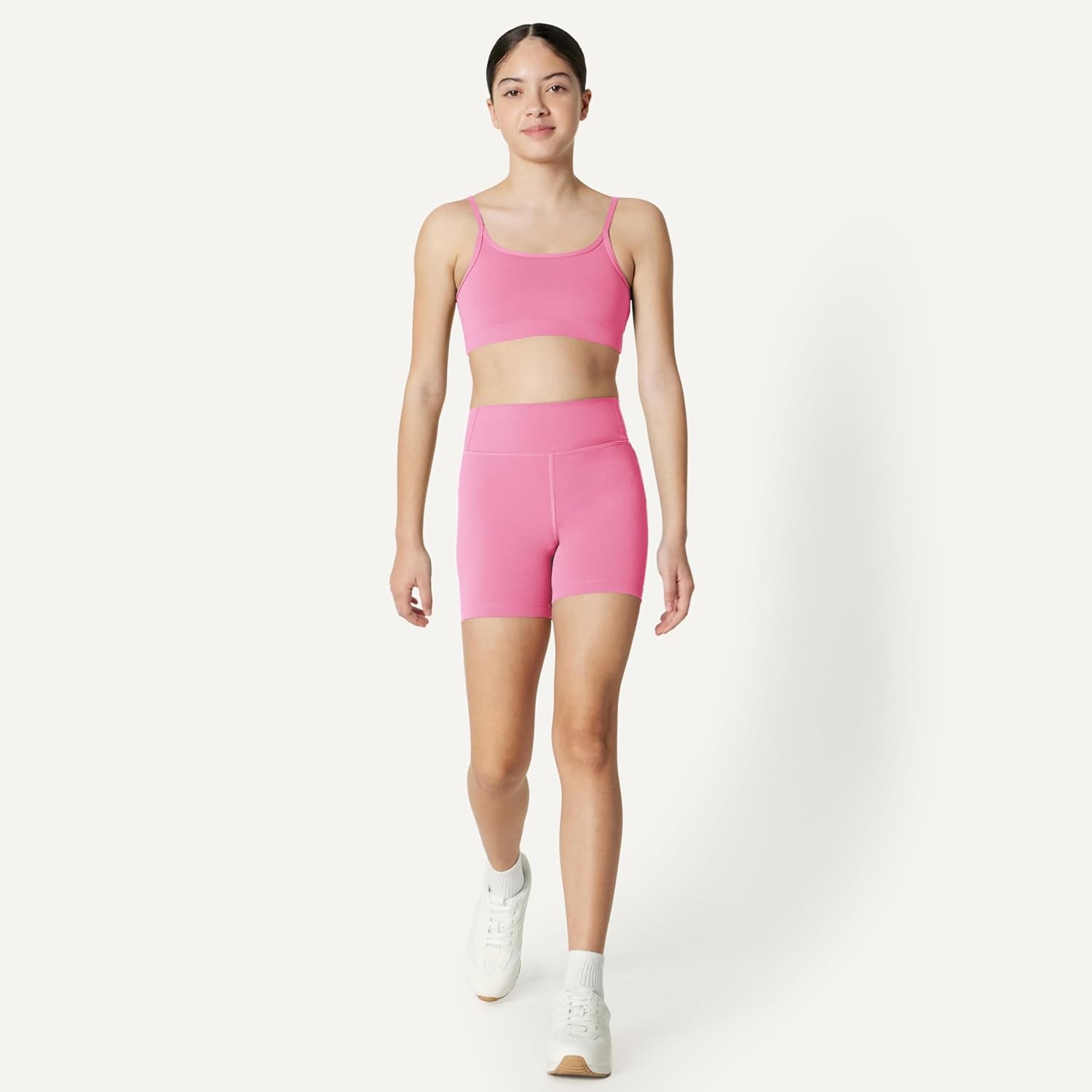 image:imageAmazon Essentials Girls FormFlex Light Support Spaghetti Strap Training Sports BraPink