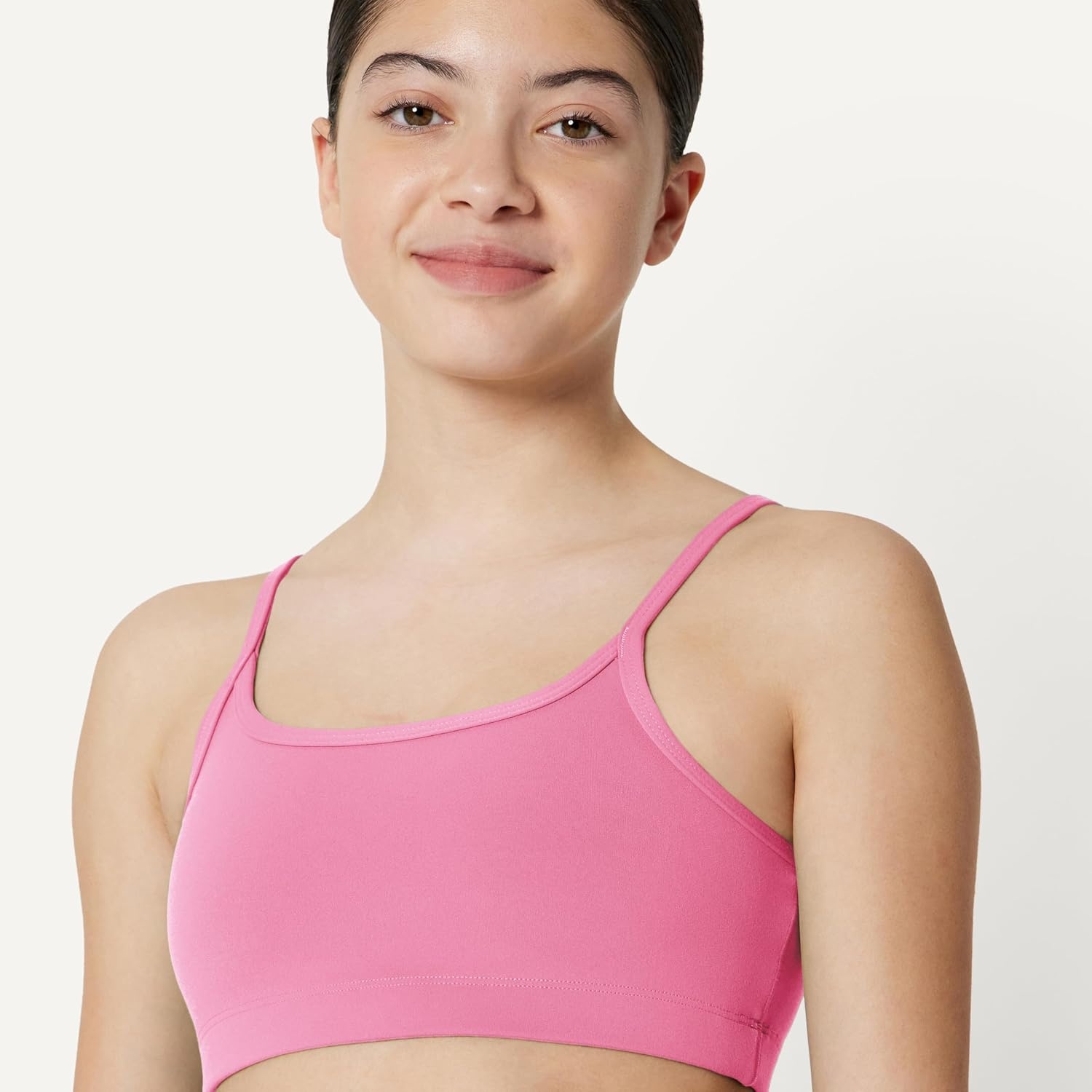 image:imageAmazon Essentials Girls FormFlex Light Support Spaghetti Strap Training Sports BraPink