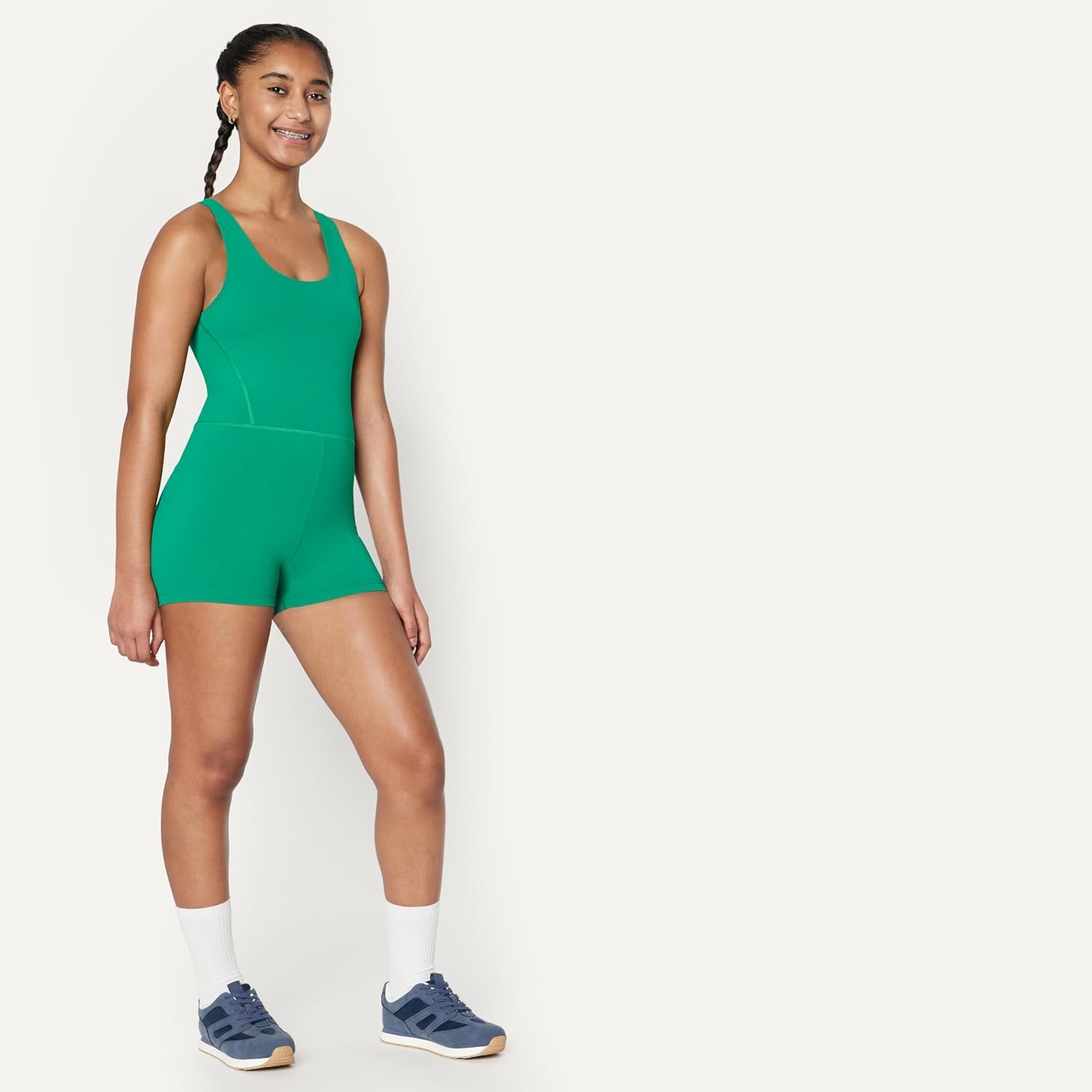 image:imageAmazon Essentials Girls Gymnastics Buttery Soft FormFlex Dance Tank Unitard BodysuitEmerald Green