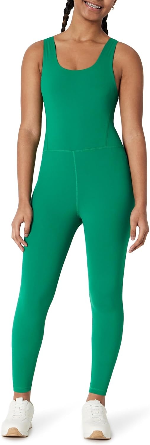 image:imageAmazon Essentials Girls Gymnastics Buttery Soft FormFlex Dance Tank Unitard BodysuitEmerald Green