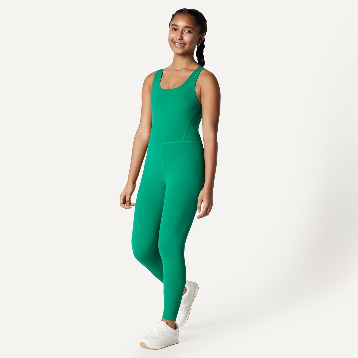 image:imageAmazon Essentials Girls Gymnastics Buttery Soft FormFlex Dance Tank Unitard BodysuitEmerald Green