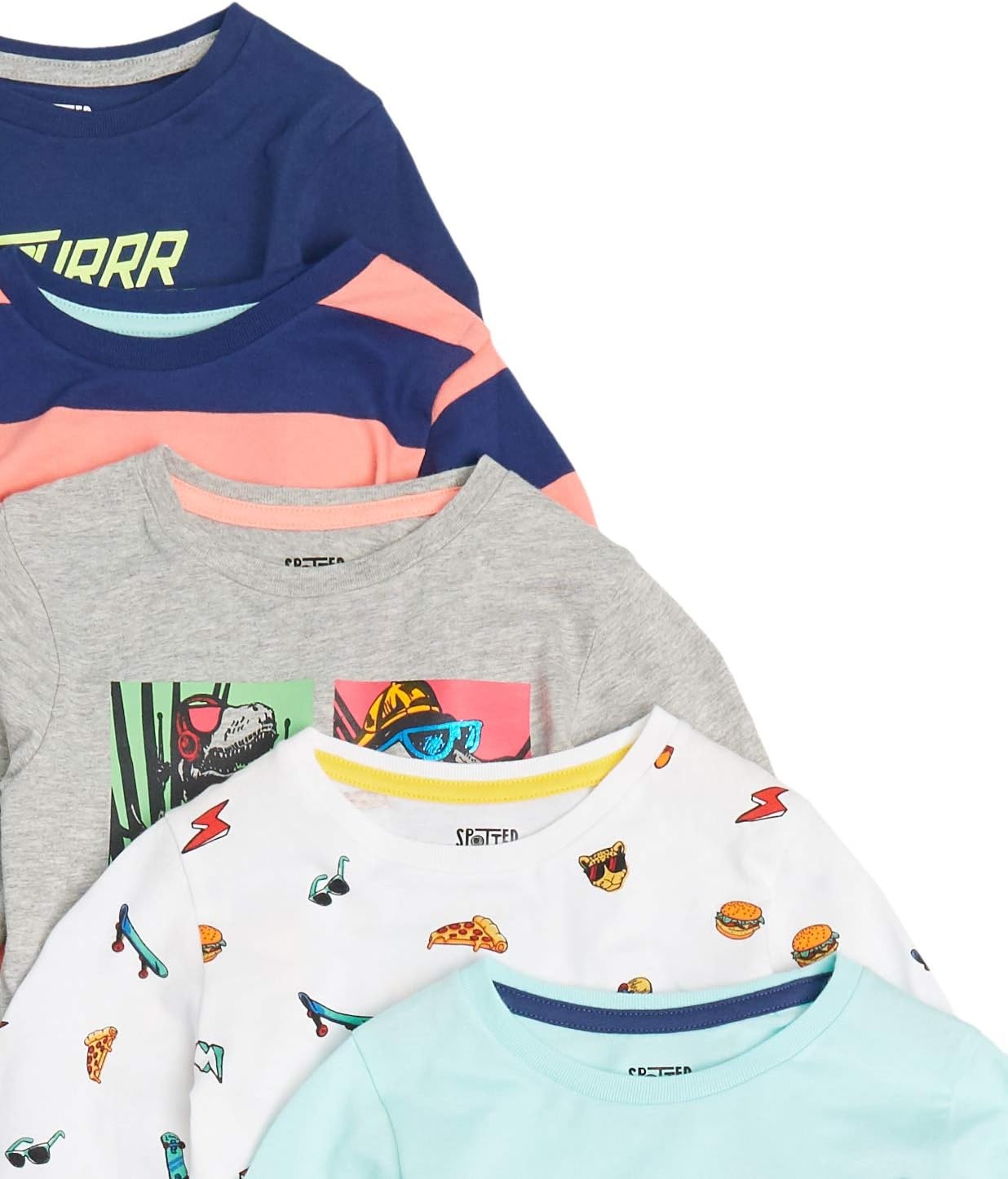 image:imageAmazon Essentials Toddler Boys LongSleeve Cotton TShirts Multipacks5pack Jurassic Rock