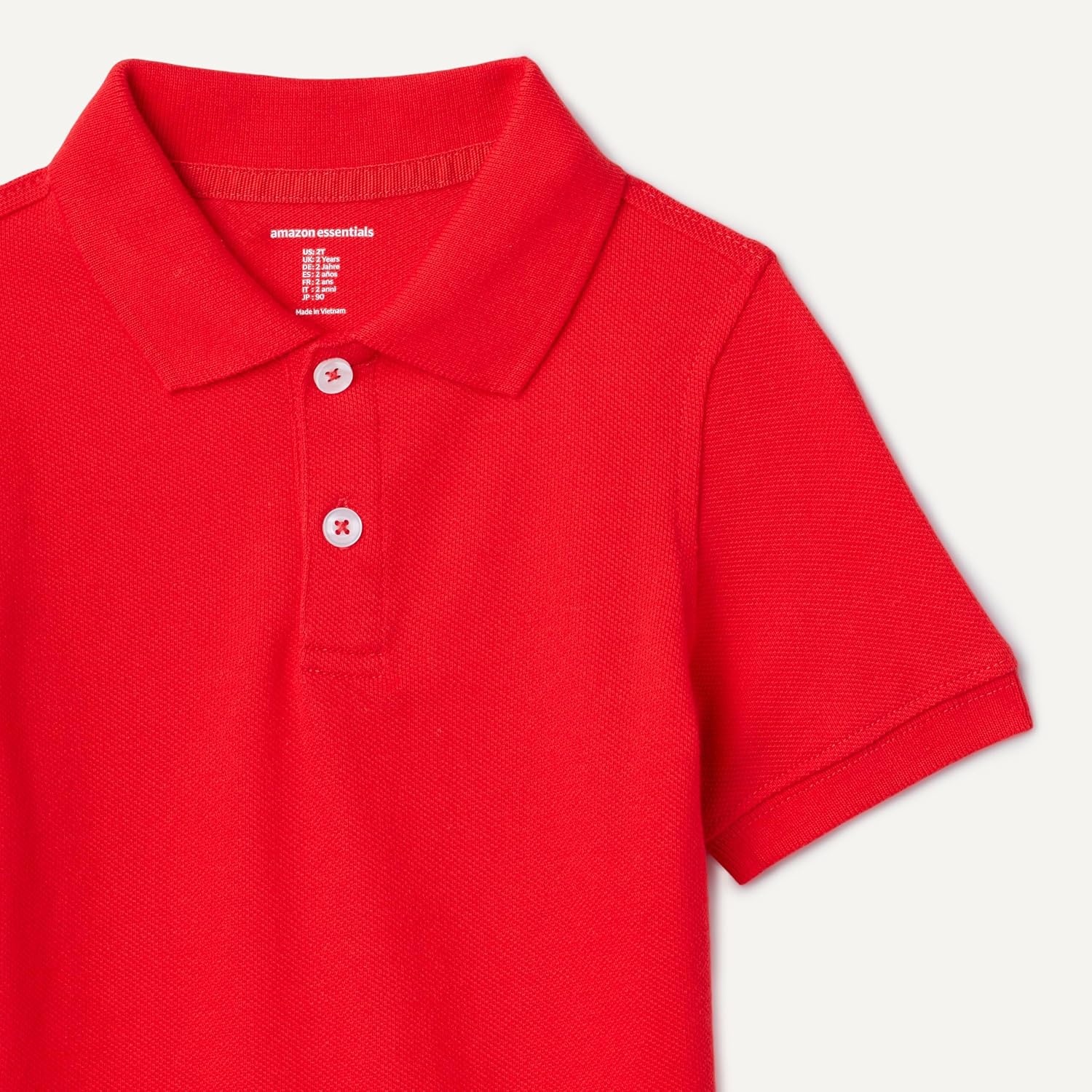 image:imageAmazon Essentials Toddler Boys School Uniform ShortSleeve Pique Polo Shirts Breathable Cotton Button Closure MultipacksBright Poppy Red