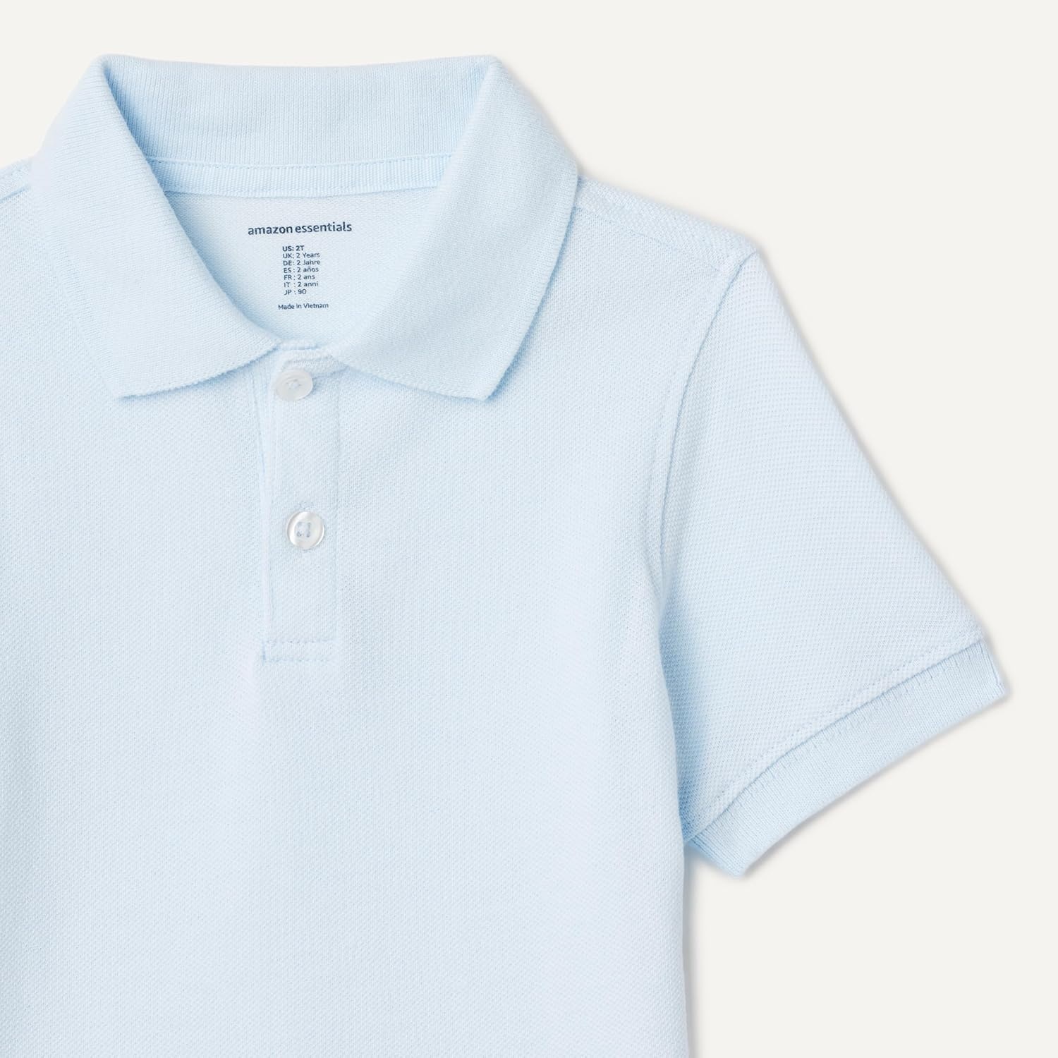 image:imageAmazon Essentials Toddler Boys School Uniform ShortSleeve Pique Polo Shirts Breathable Cotton Button Closure MultipacksLight Blue
