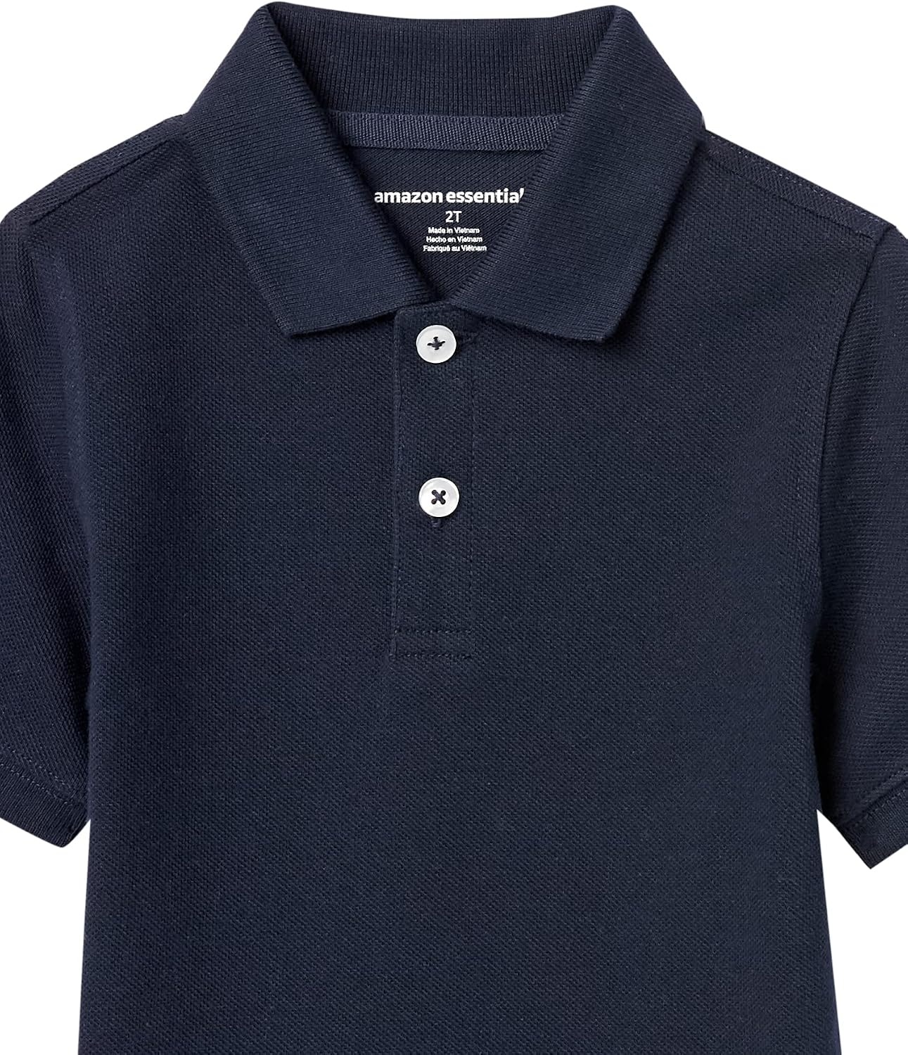 image:imageAmazon Essentials Toddler Boys School Uniform ShortSleeve Pique Polo Shirts Breathable Cotton Button Closure MultipacksNavy