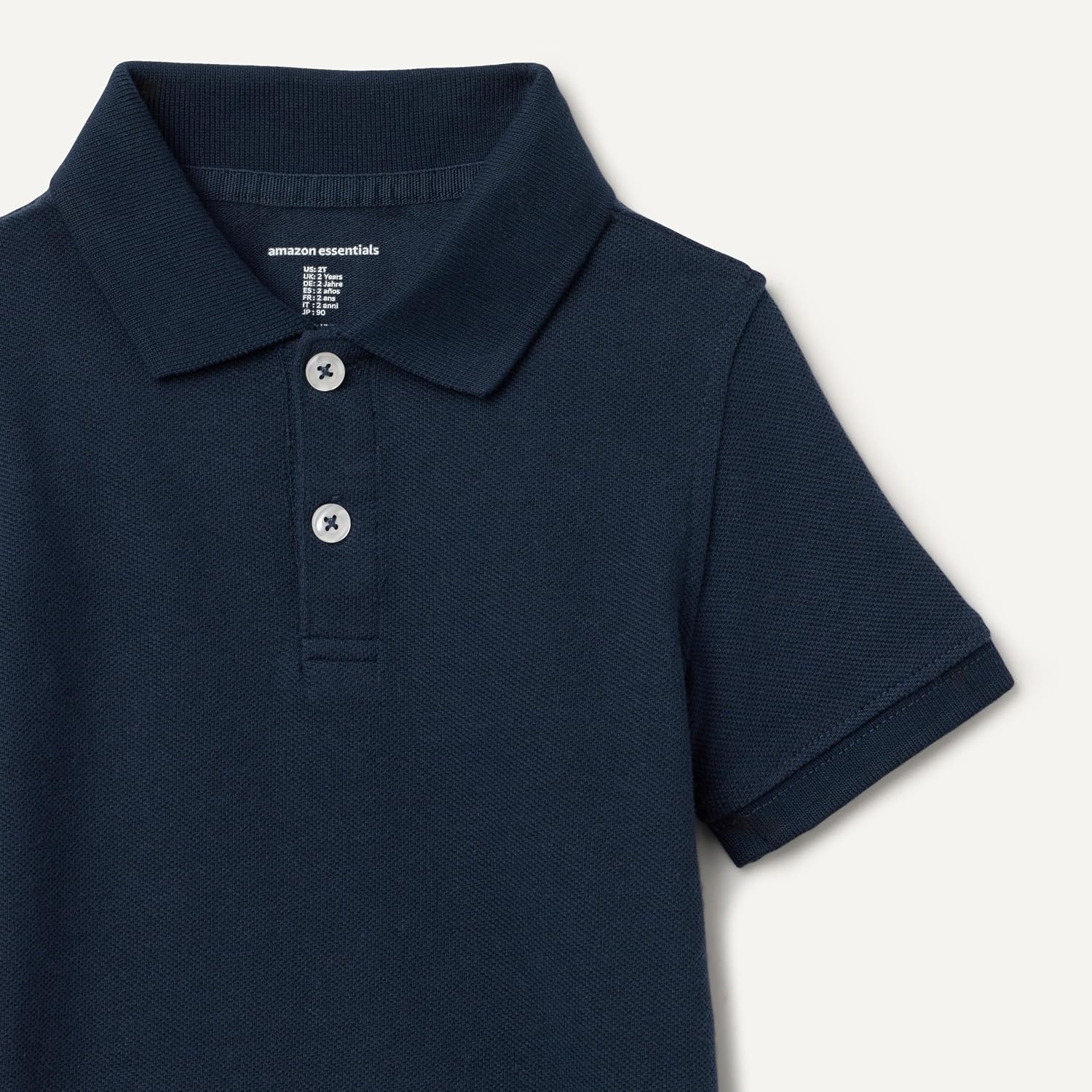 image:imageAmazon Essentials Toddler Boys School Uniform ShortSleeve Pique Polo Shirts Breathable Cotton Button Closure MultipacksNavy
