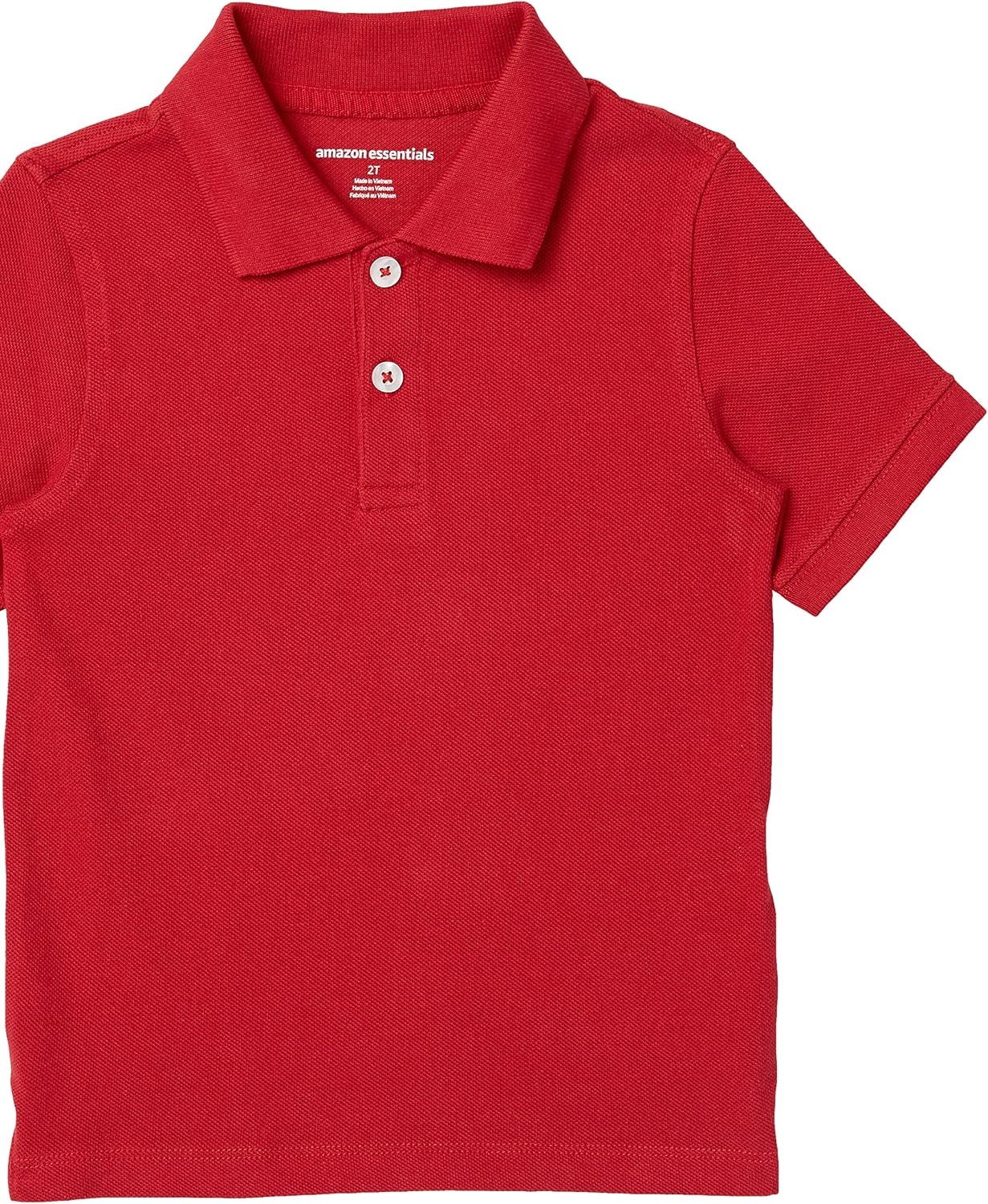 image:imageAmazon Essentials Toddler Boys School Uniform ShortSleeve Pique Polo Shirts Breathable Cotton Button Closure MultipacksRed