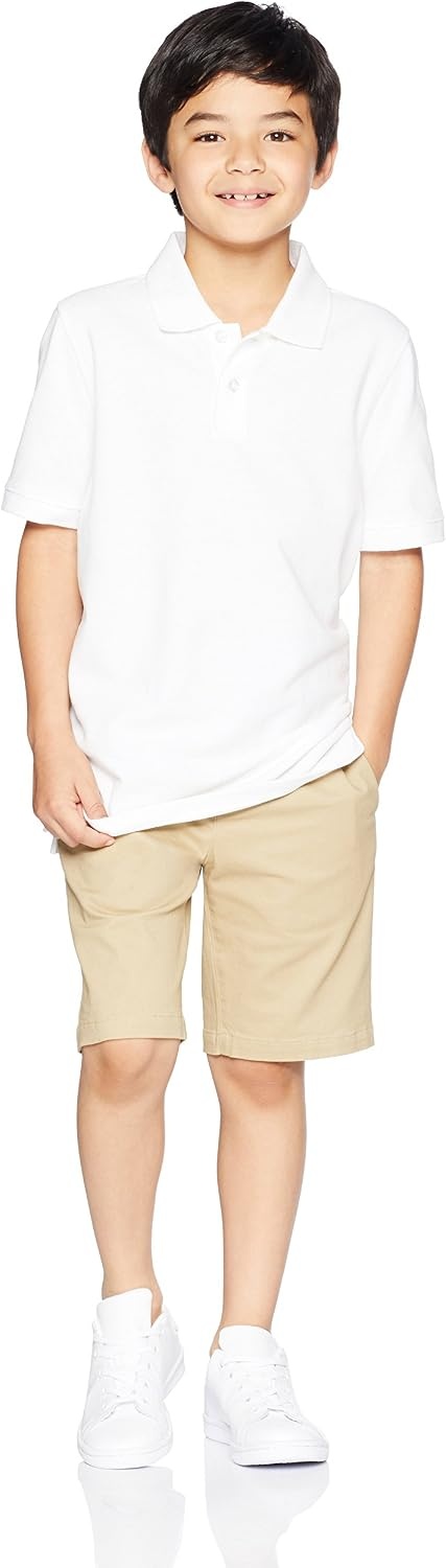 image:imageAmazon Essentials Toddler Boys School Uniform ShortSleeve Pique Polo Shirts Breathable Cotton Button Closure MultipacksWhite
