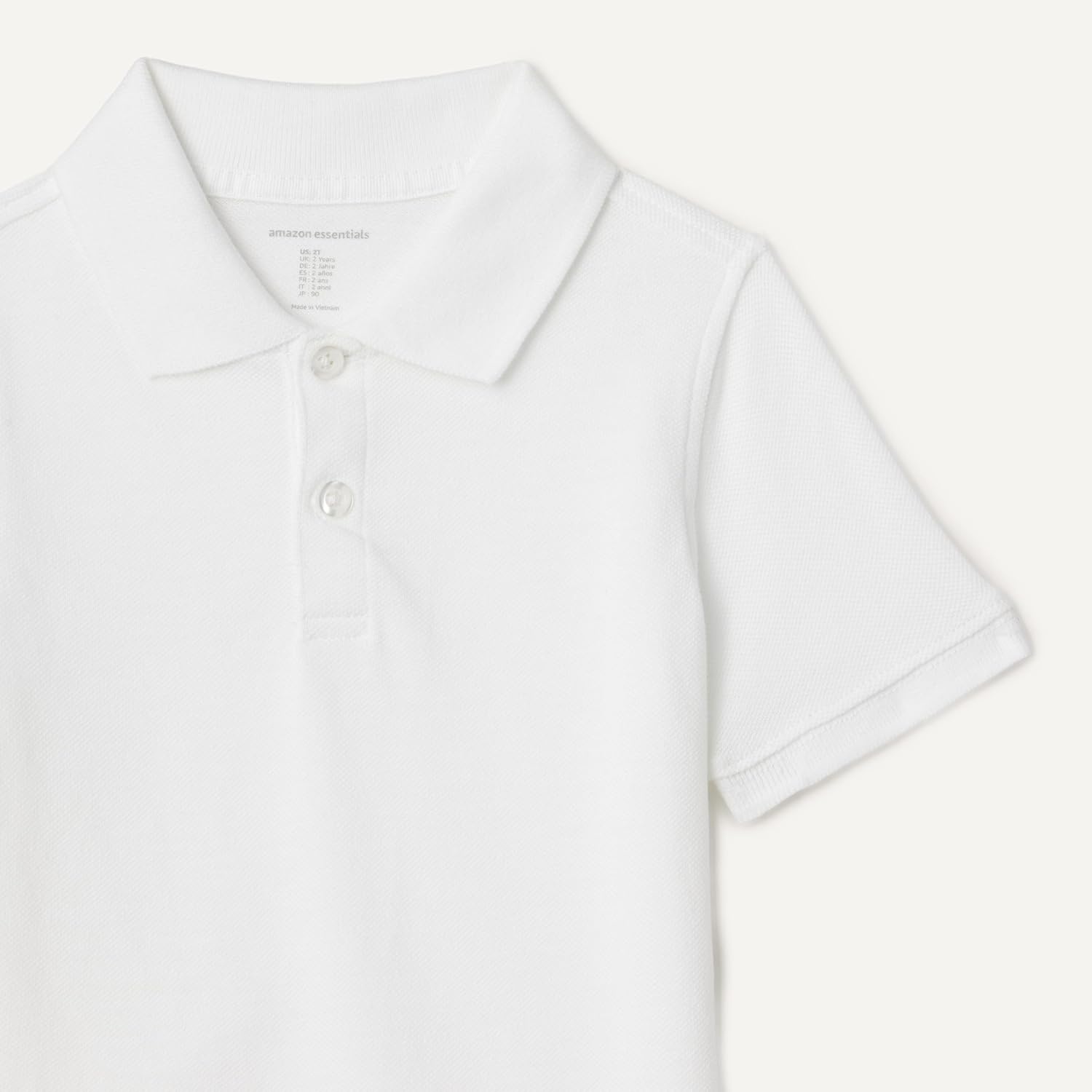 image:imageAmazon Essentials Toddler Boys School Uniform ShortSleeve Pique Polo Shirts Breathable Cotton Button Closure MultipacksWhite