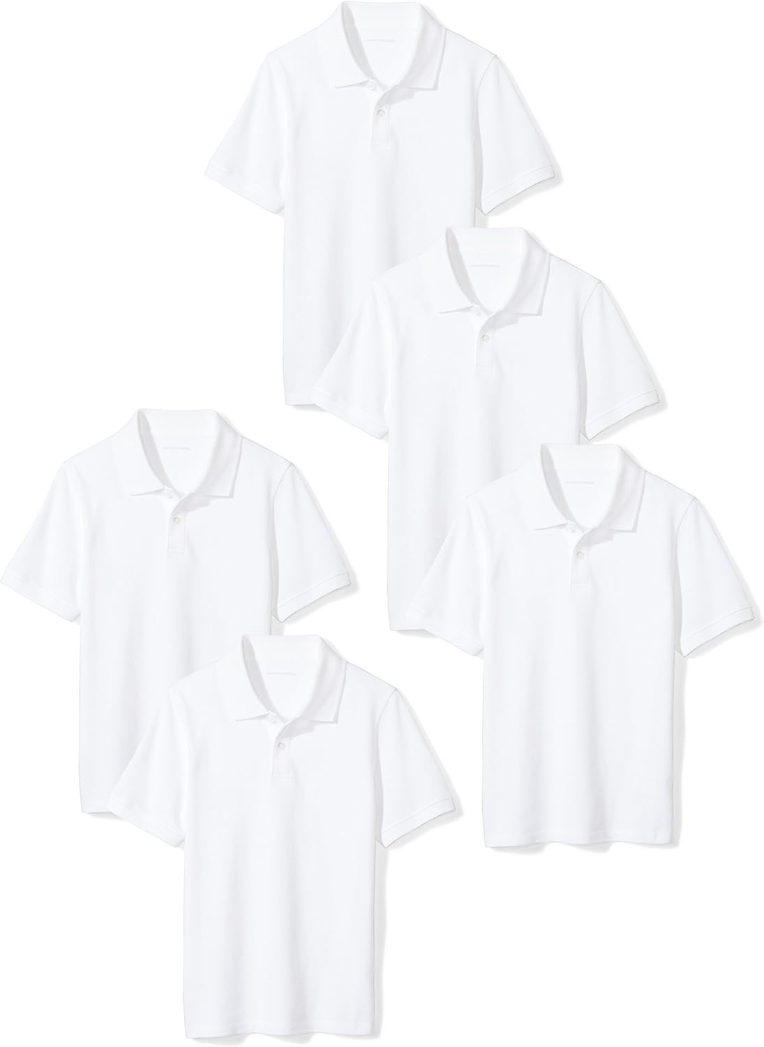 image:imageAmazon Essentials Toddler Boys School Uniform ShortSleeve Pique Polo Shirts Breathable Cotton Button Closure MultipacksWhite