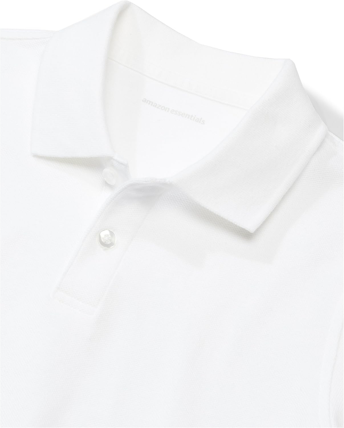 image:imageAmazon Essentials Toddler Boys School Uniform ShortSleeve Pique Polo Shirts Breathable Cotton Button Closure MultipacksWhiteLight Blue