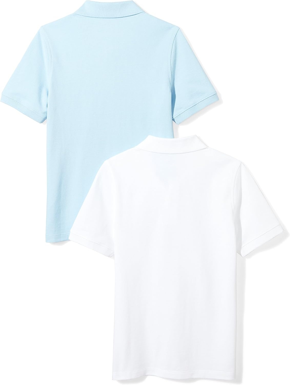 image:imageAmazon Essentials Toddler Boys School Uniform ShortSleeve Pique Polo Shirts Breathable Cotton Button Closure MultipacksWhiteLight Blue