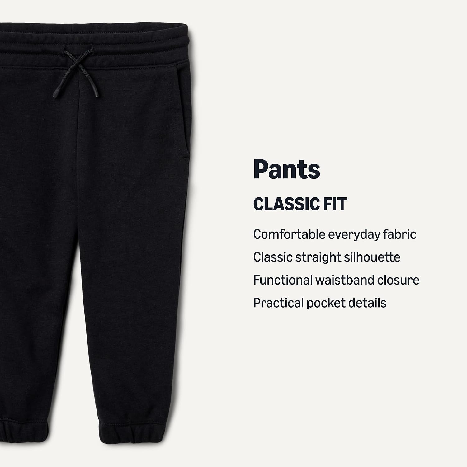 image:imageAmazon Essentials Unisex Kids Cotton JoggersBlackLight Grey Heather