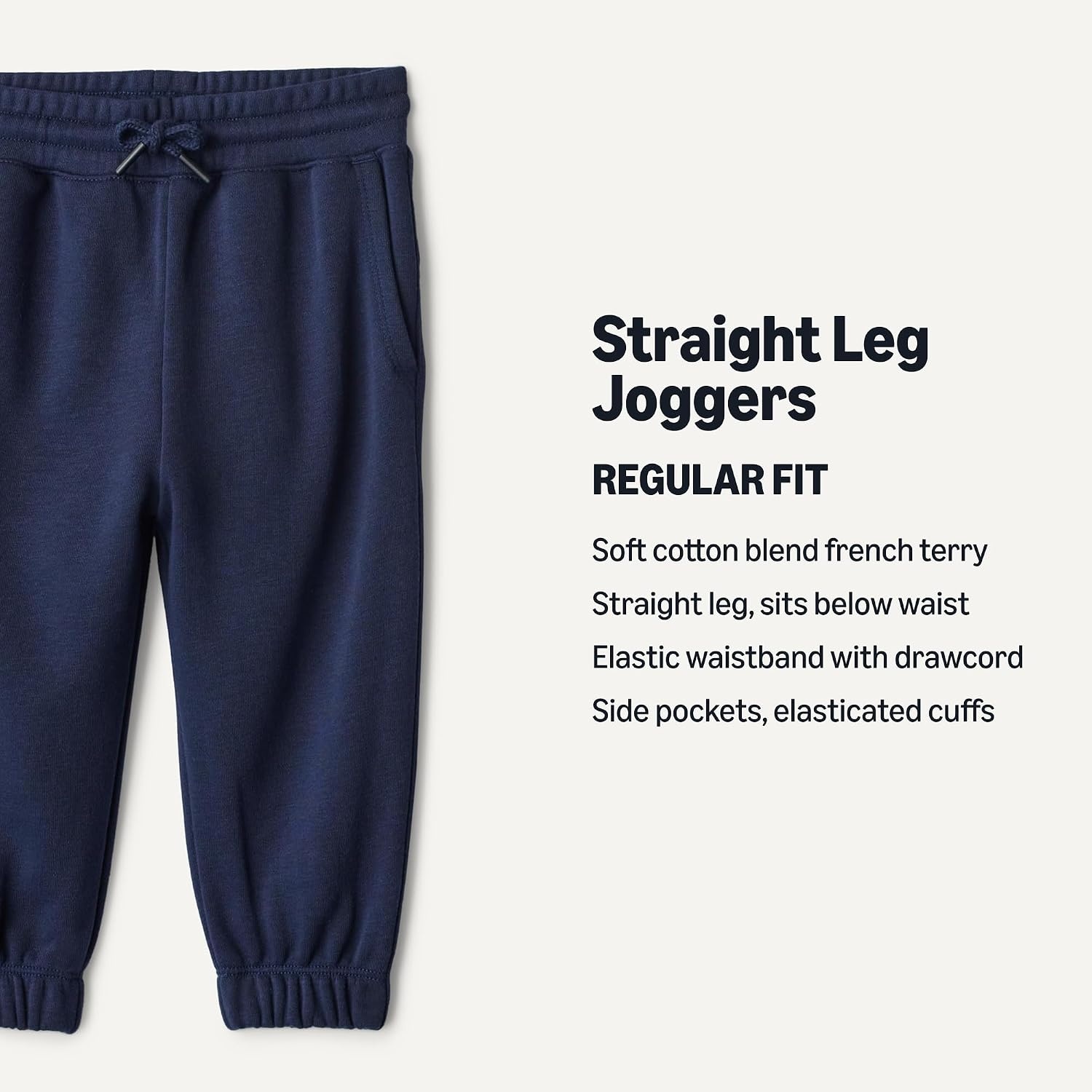 image:imageAmazon Essentials Unisex Kids Cotton JoggersNavy