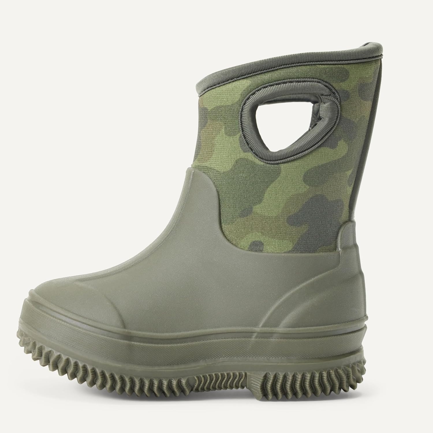 image:imageAmazon Essentials Unisex Kids Insulated Neoprene Rain BootOlive Camo