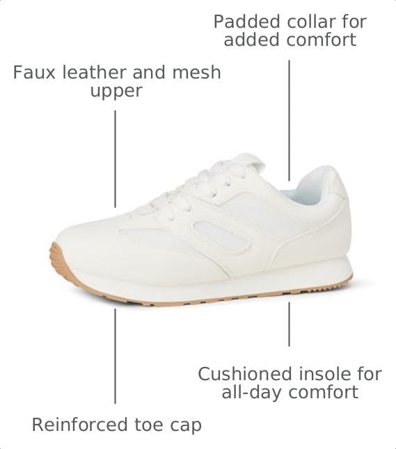 image:imageAmazon Essentials Unisex Kids Lace Up Sneakers for Boys and GirlsWhite