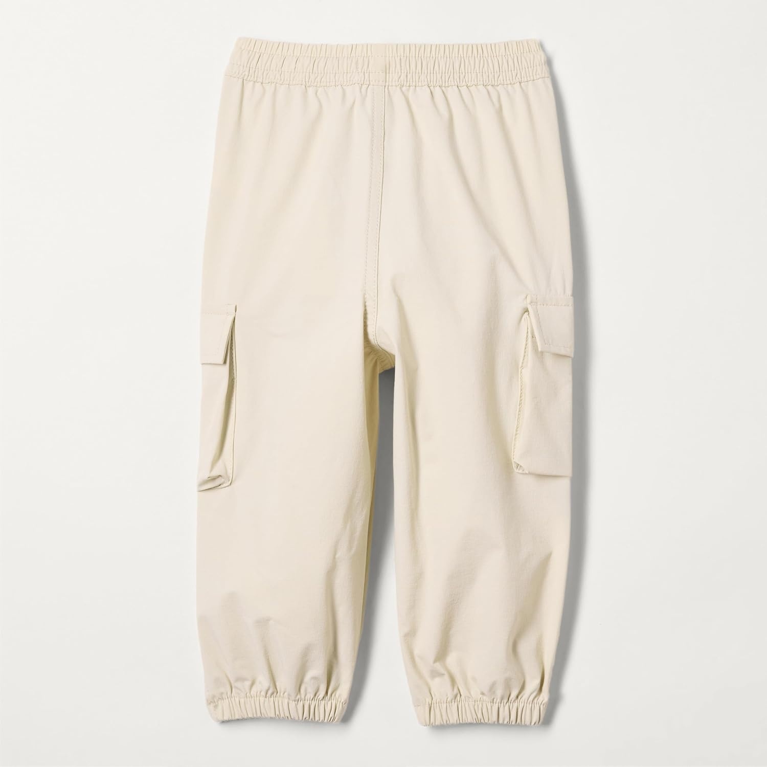 image:imageAmazon Essentials Unisex Kids and Toddlers Cargo Parachute Pants Joggers with Elastic Waist Drawstring Pull OnBeige