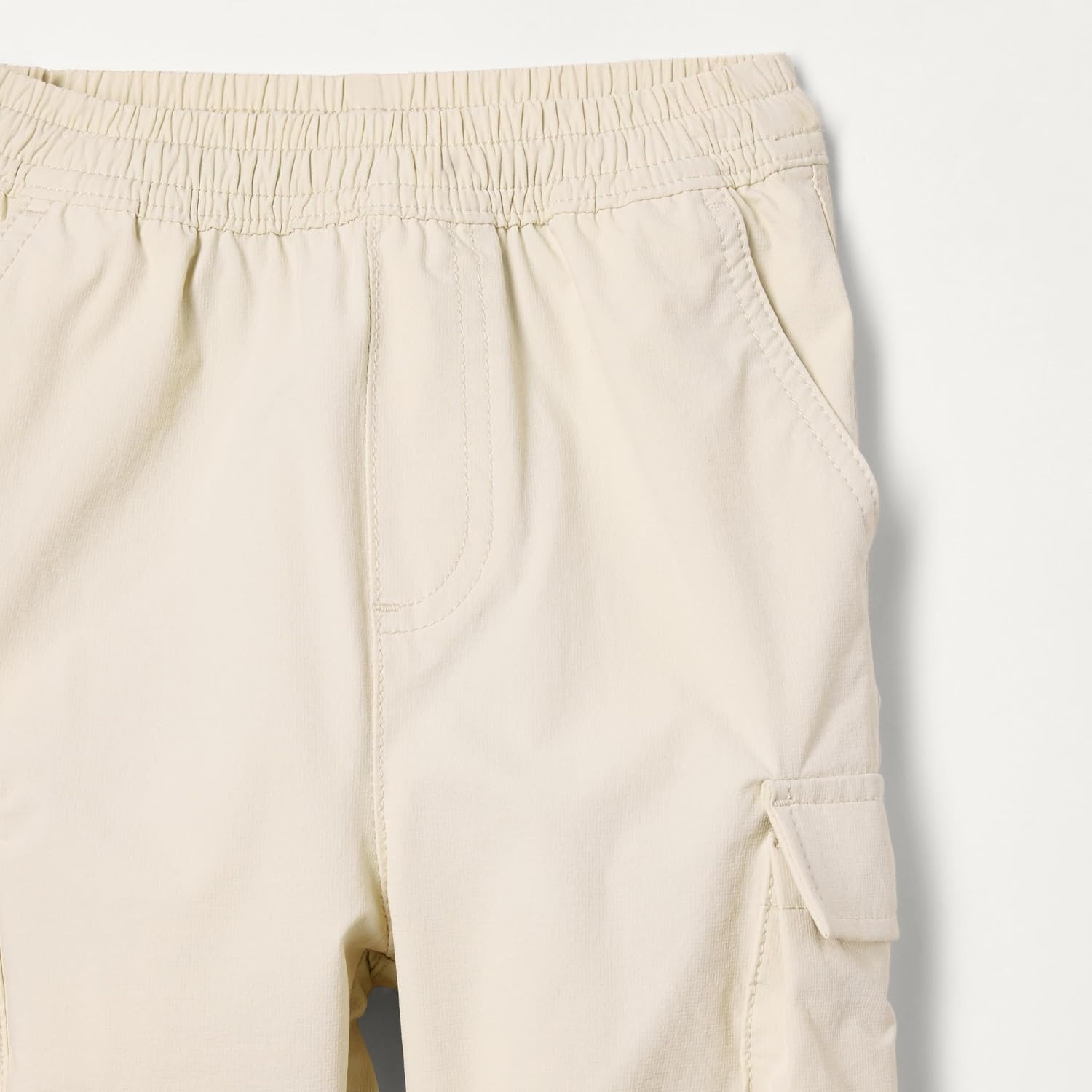 image:imageAmazon Essentials Unisex Kids and Toddlers Cargo Parachute Pants Joggers with Elastic Waist Drawstring Pull OnBeige