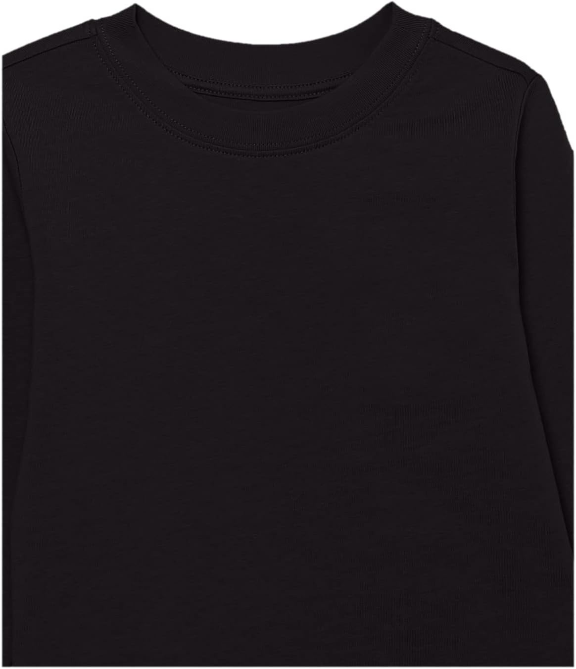 image:imageAmazon Essentials Unisex Kids and Toddlers LongSleeve Organic Cotton Rib Cuff TShirt Pack of 2BlackIvory