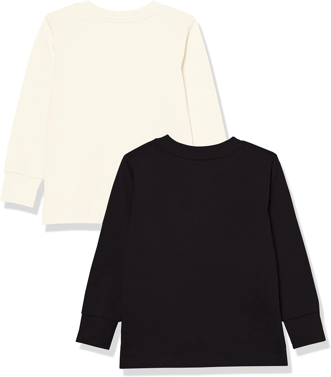 image:imageAmazon Essentials Unisex Kids and Toddlers LongSleeve Organic Cotton Rib Cuff TShirt Pack of 2BlackIvory