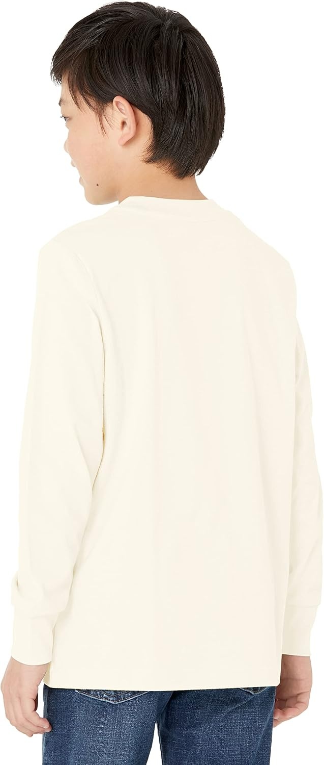 image:imageAmazon Essentials Unisex Kids and Toddlers LongSleeve Organic Cotton Rib Cuff TShirt Pack of 2BlackIvory