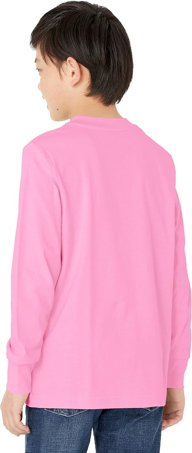 image:imageAmazon Essentials Unisex Kids and Toddlers LongSleeve Organic Cotton Rib Cuff TShirt Pack of 2Cream JellyfishPink