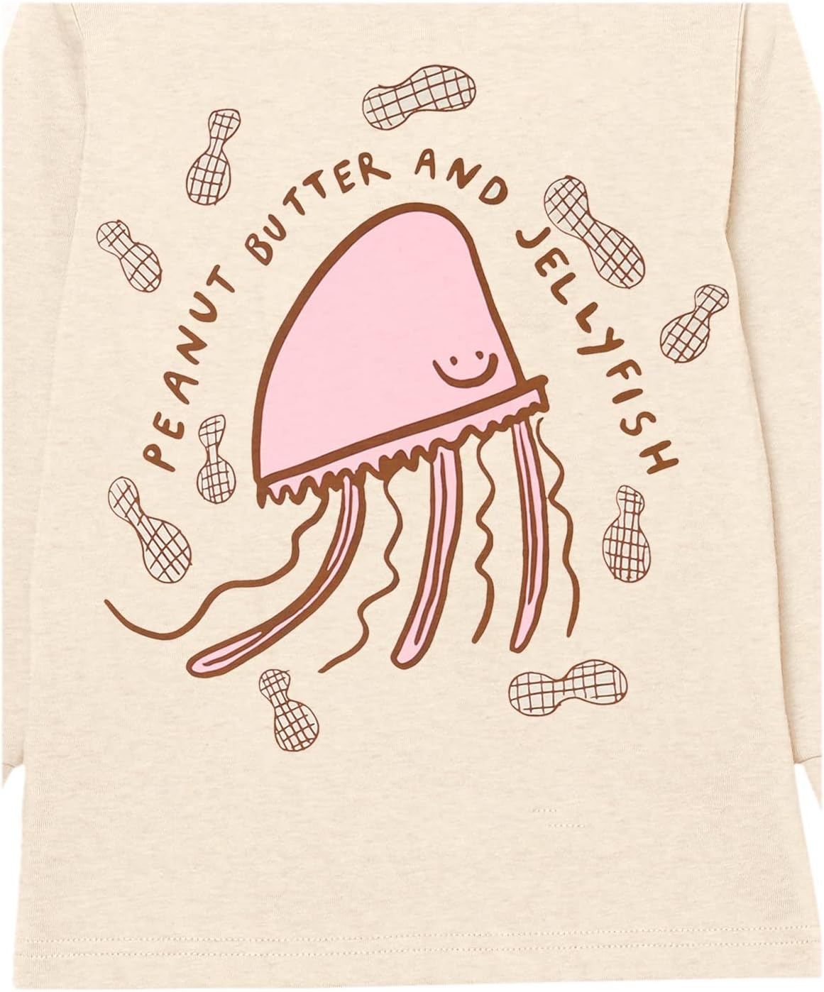 image:imageAmazon Essentials Unisex Kids and Toddlers LongSleeve Organic Cotton Rib Cuff TShirt Pack of 2Cream JellyfishPink