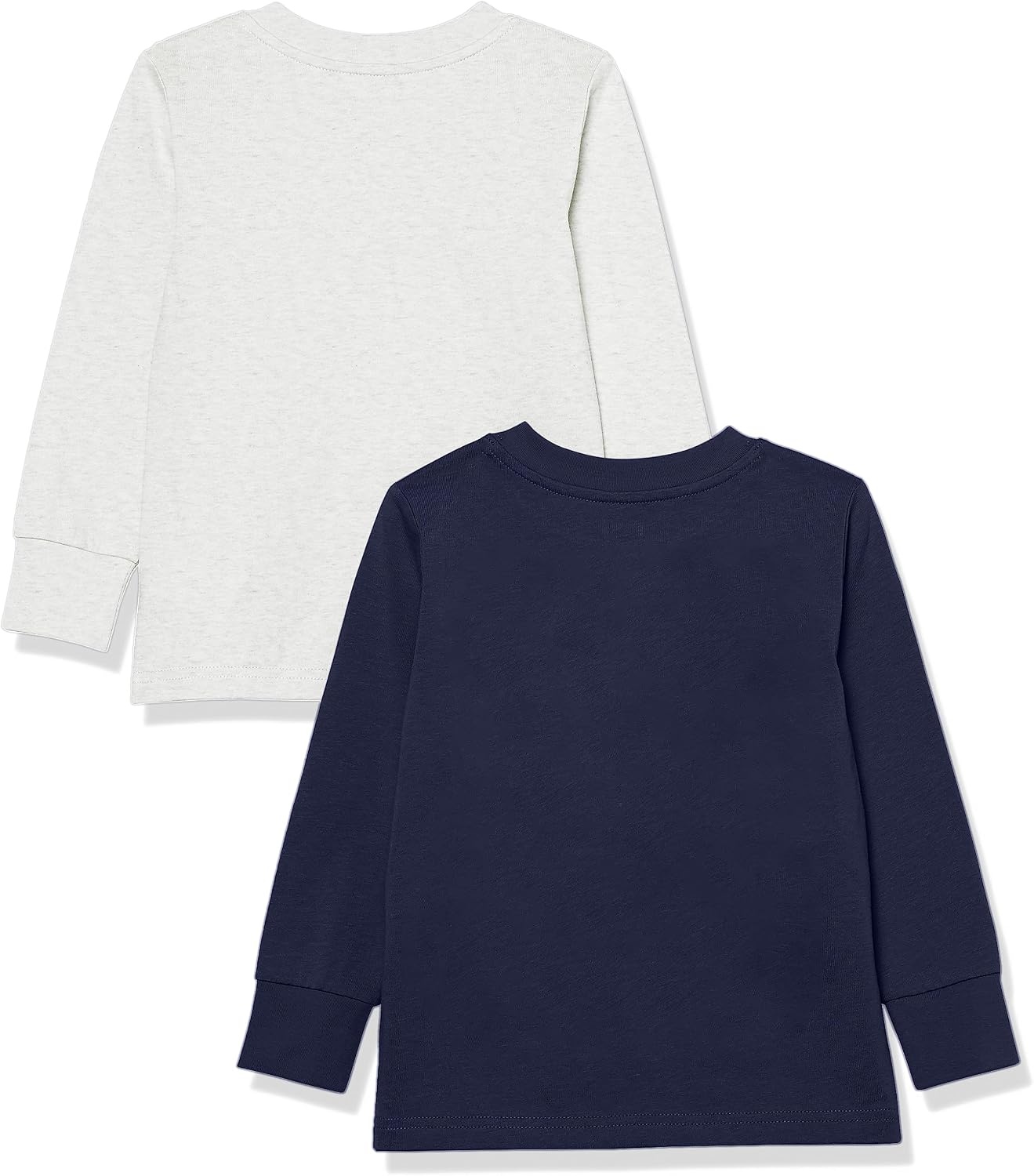 image:imageAmazon Essentials Unisex Kids and Toddlers LongSleeve Organic Cotton Rib Cuff TShirt Pack of 2Dark NavyGrey Heather