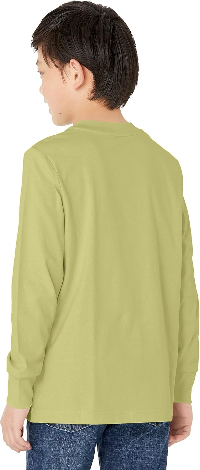 image:imageAmazon Essentials Unisex Kids and Toddlers LongSleeve Organic Cotton Rib Cuff TShirt Pack of 2Light OliveOffwhite Great Outdoors