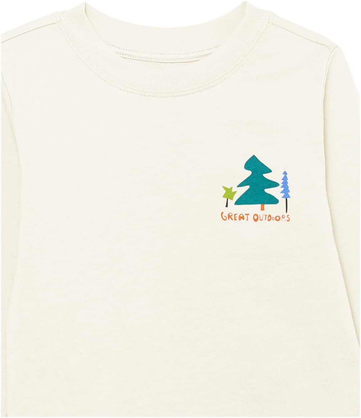 image:imageAmazon Essentials Unisex Kids and Toddlers LongSleeve Organic Cotton Rib Cuff TShirt Pack of 2Light OliveOffwhite Great Outdoors