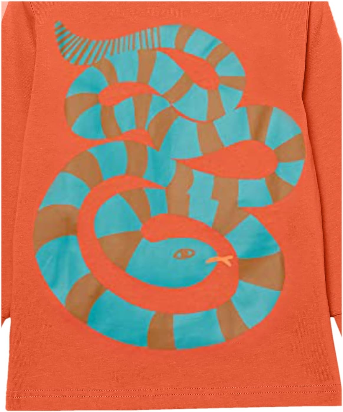 image:imageAmazon Essentials Unisex Kids and Toddlers LongSleeve Organic Cotton Rib Cuff TShirt Pack of 2Light OrangeMelon Orange Snake