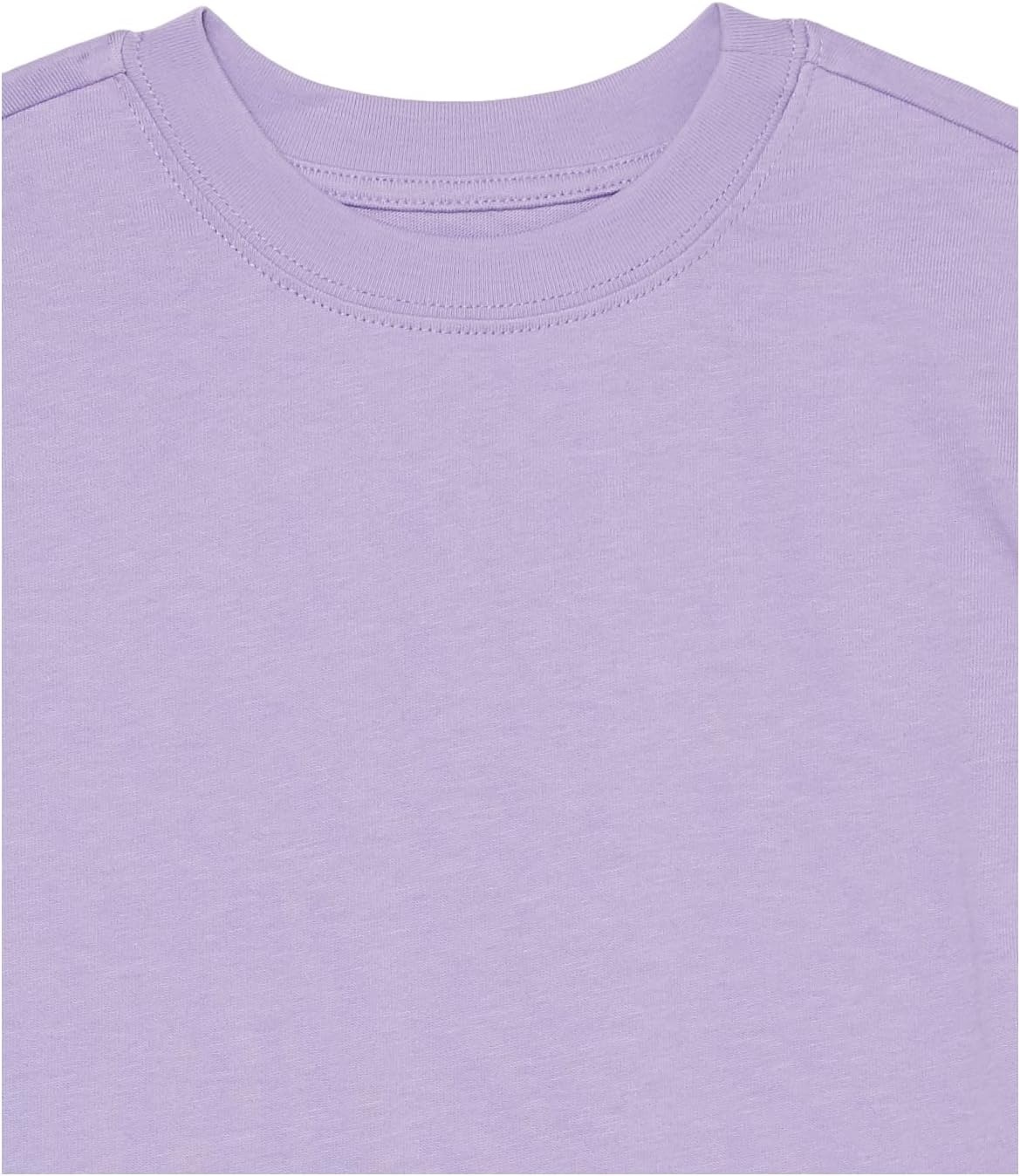 image:imageAmazon Essentials Unisex Kids and Toddlers Modern ShortSleeve Cotton TShirt Pack of 3BlackGrey HeatherPurple