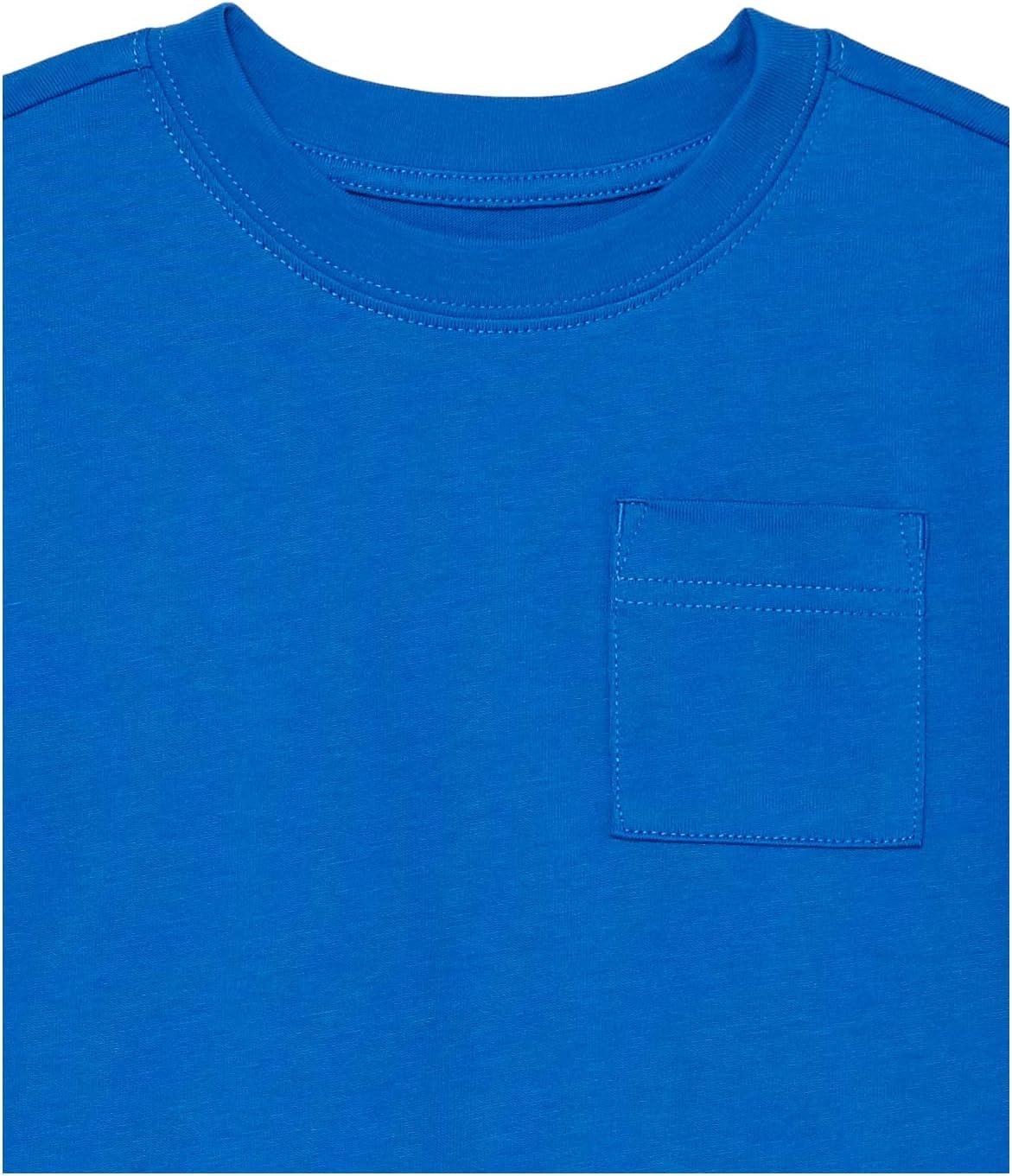 image:imageAmazon Essentials Unisex Kids and Toddlers Modern ShortSleeve Cotton TShirt Pack of 3Bright BlueDark NavyWhite Rugby Stripe
