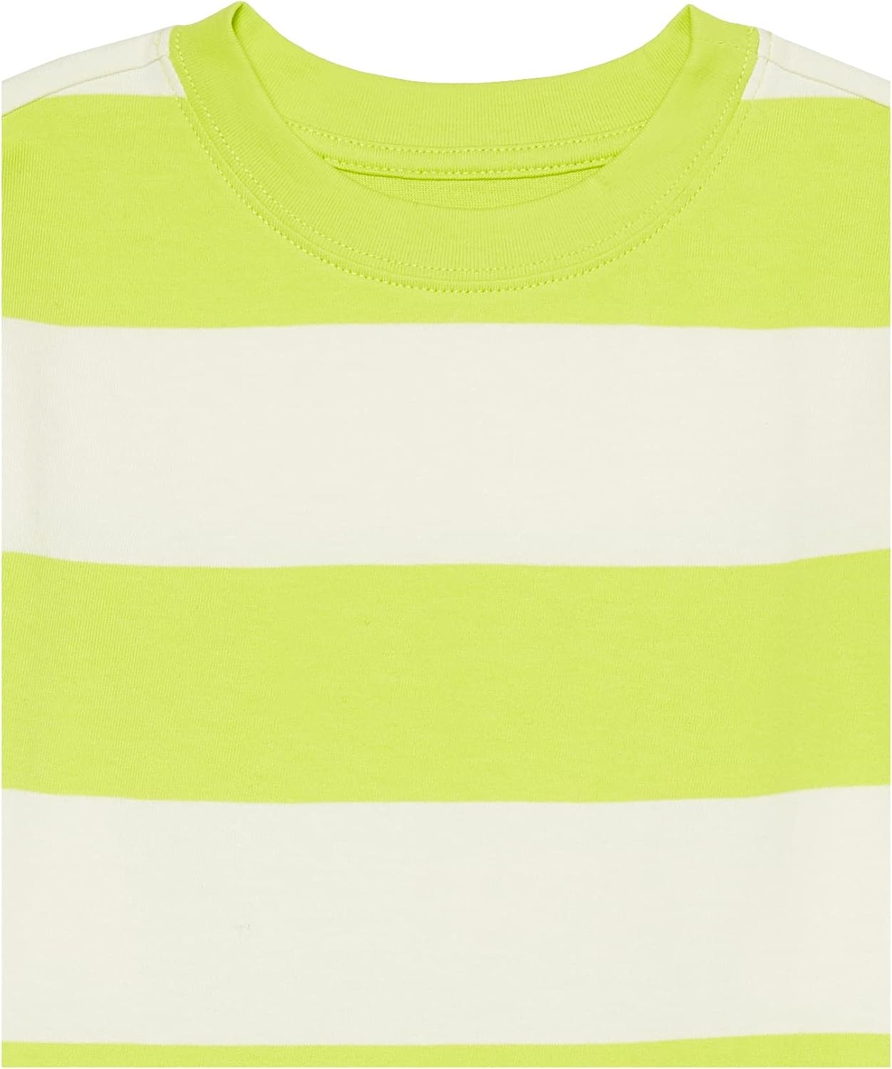 image:imageAmazon Essentials Unisex Kids and Toddlers Modern ShortSleeve Cotton TShirt Pack of 3Charcoal HeatherLime GreenWhite Rugby Stripe