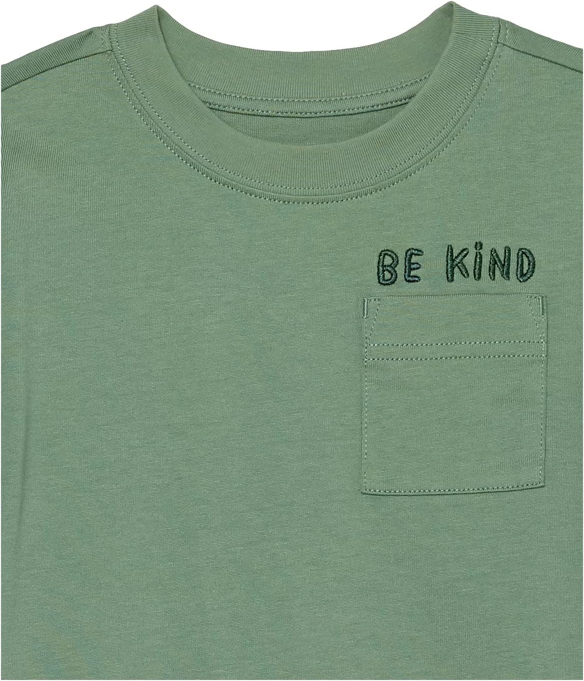 image:imageAmazon Essentials Unisex Kids and Toddlers Modern ShortSleeve Cotton TShirt Pack of 3TerracottaSage GreenIvory