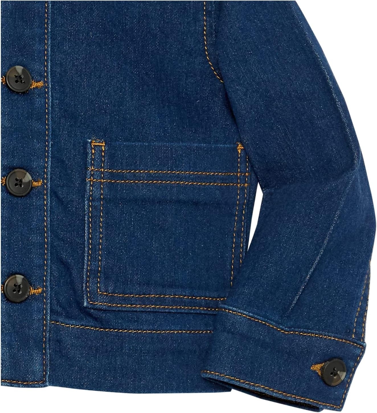 image:imageAmazon Essentials Unisex Kids and Toddlers RelaxedFit Denim Chore Jacket OuterwearDark Indigo Wash