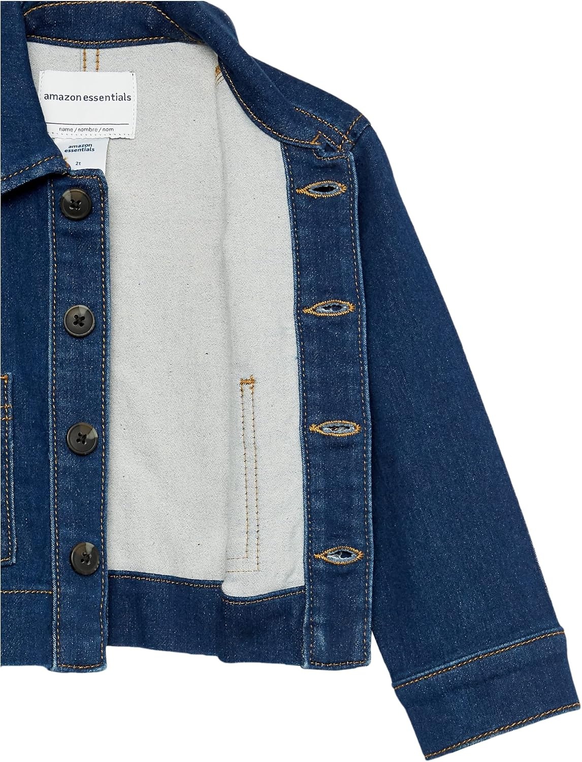 image:imageAmazon Essentials Unisex Kids and Toddlers RelaxedFit Denim Chore Jacket OuterwearDark Indigo Wash