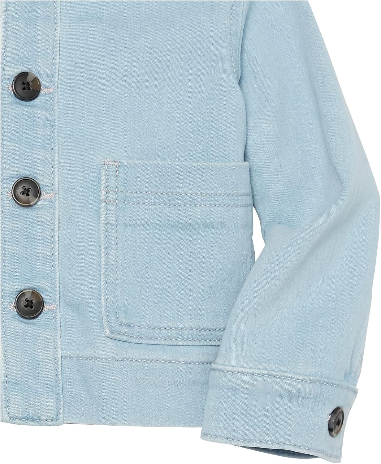 image:imageAmazon Essentials Unisex Kids and Toddlers RelaxedFit Denim Chore Jacket OuterwearLight Denim Blue