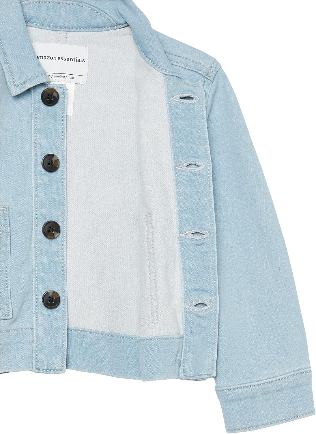 image:imageAmazon Essentials Unisex Kids and Toddlers RelaxedFit Denim Chore Jacket OuterwearLight Denim Blue