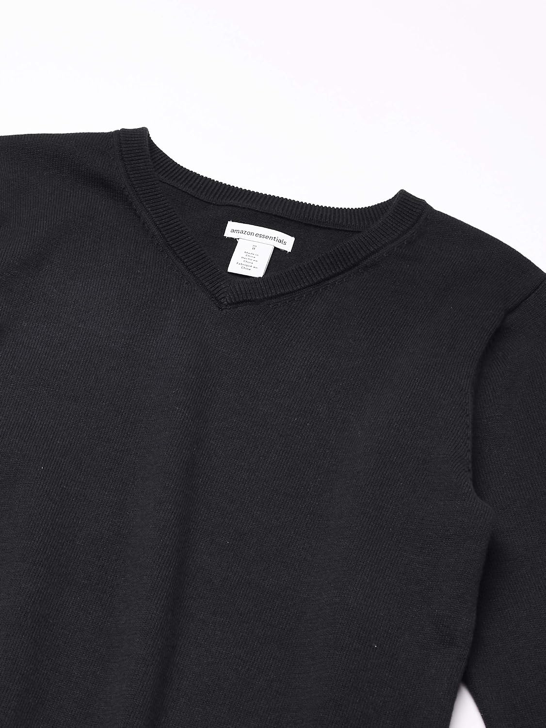 image:imageAmazon Essentials Unisex Kids and Toddlers Uniform Cotton VNeck Pullover Knit SweaterBlack Heather