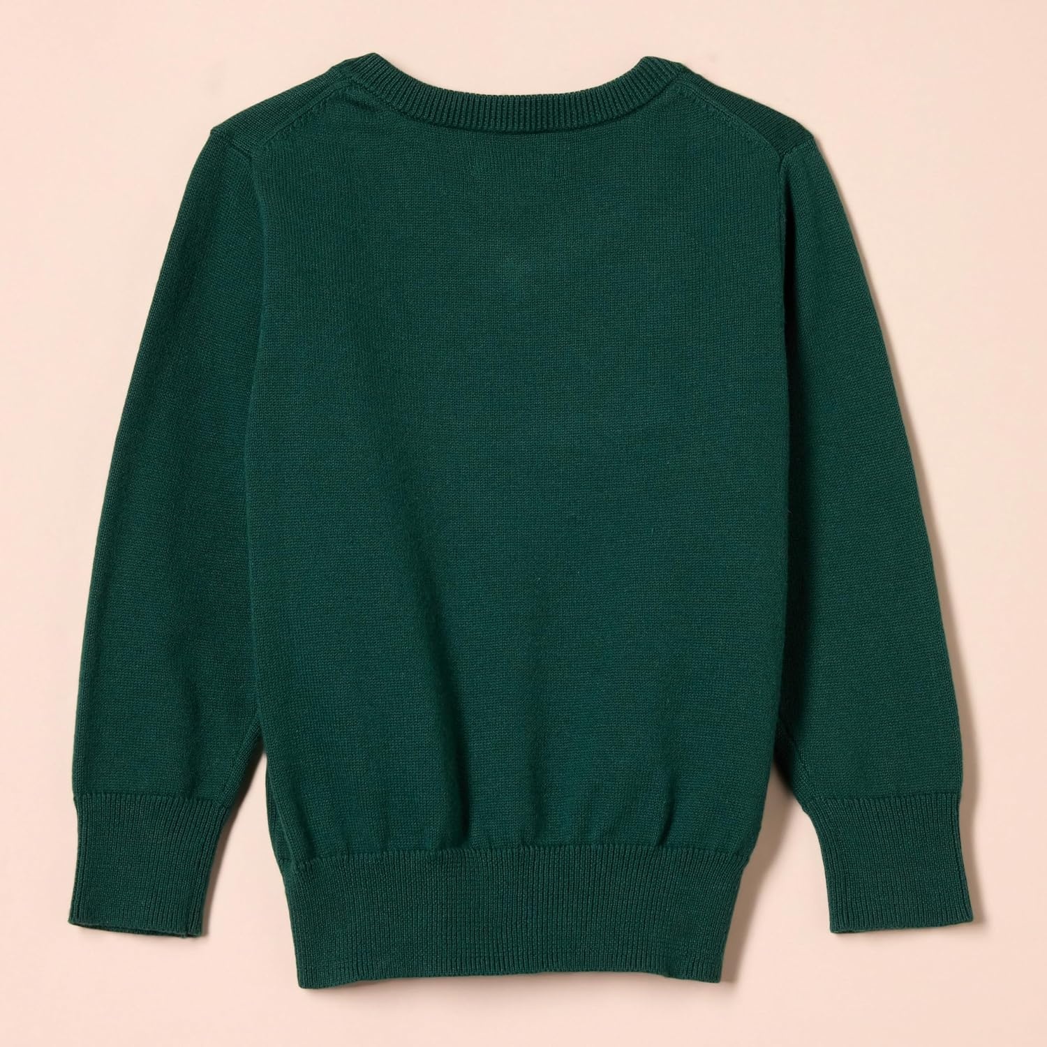 image:imageAmazon Essentials Unisex Kids and Toddlers Uniform Cotton VNeck Pullover Knit SweaterDark Green Heather