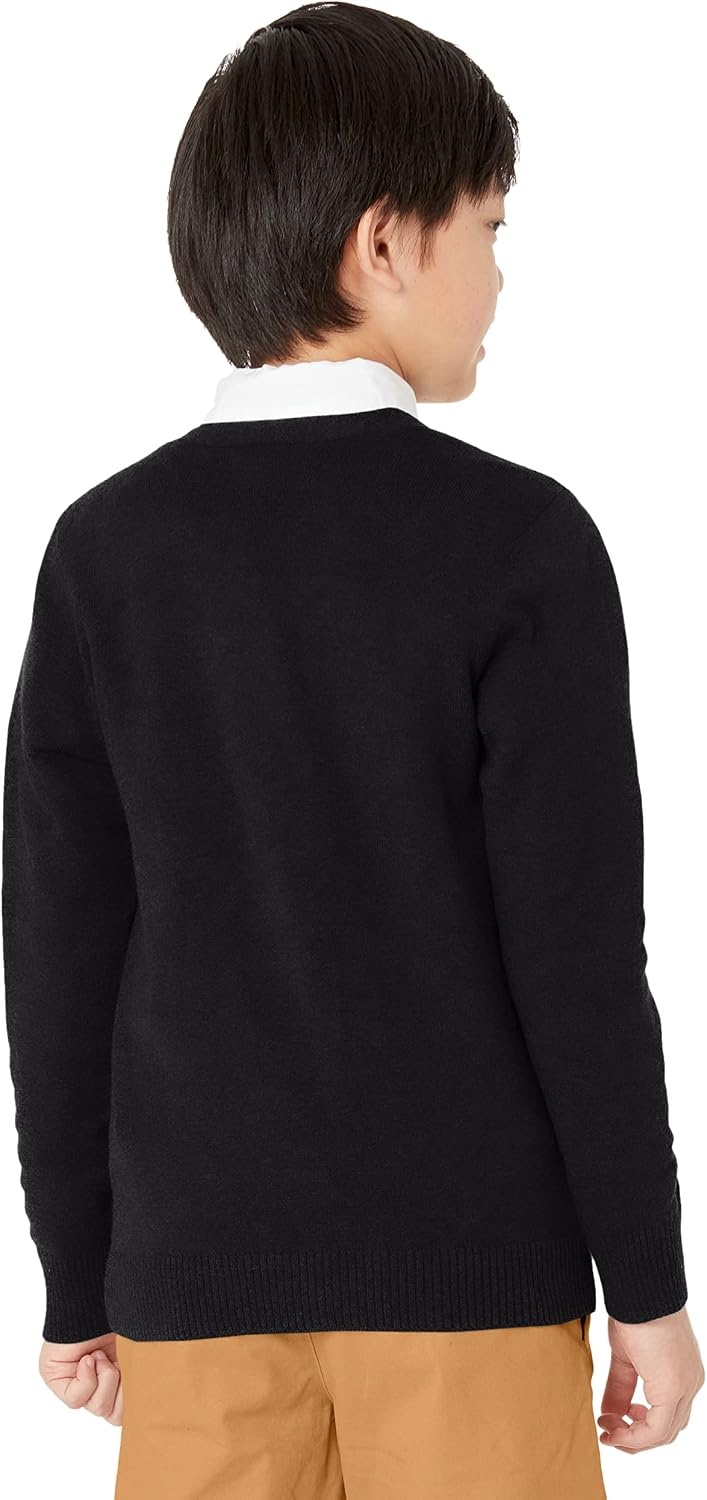 image:imageAmazon Essentials Unisex Kids and Toddlers VNeck Cotton Uniform Cardigan Sweaters Pack of 22pack Black